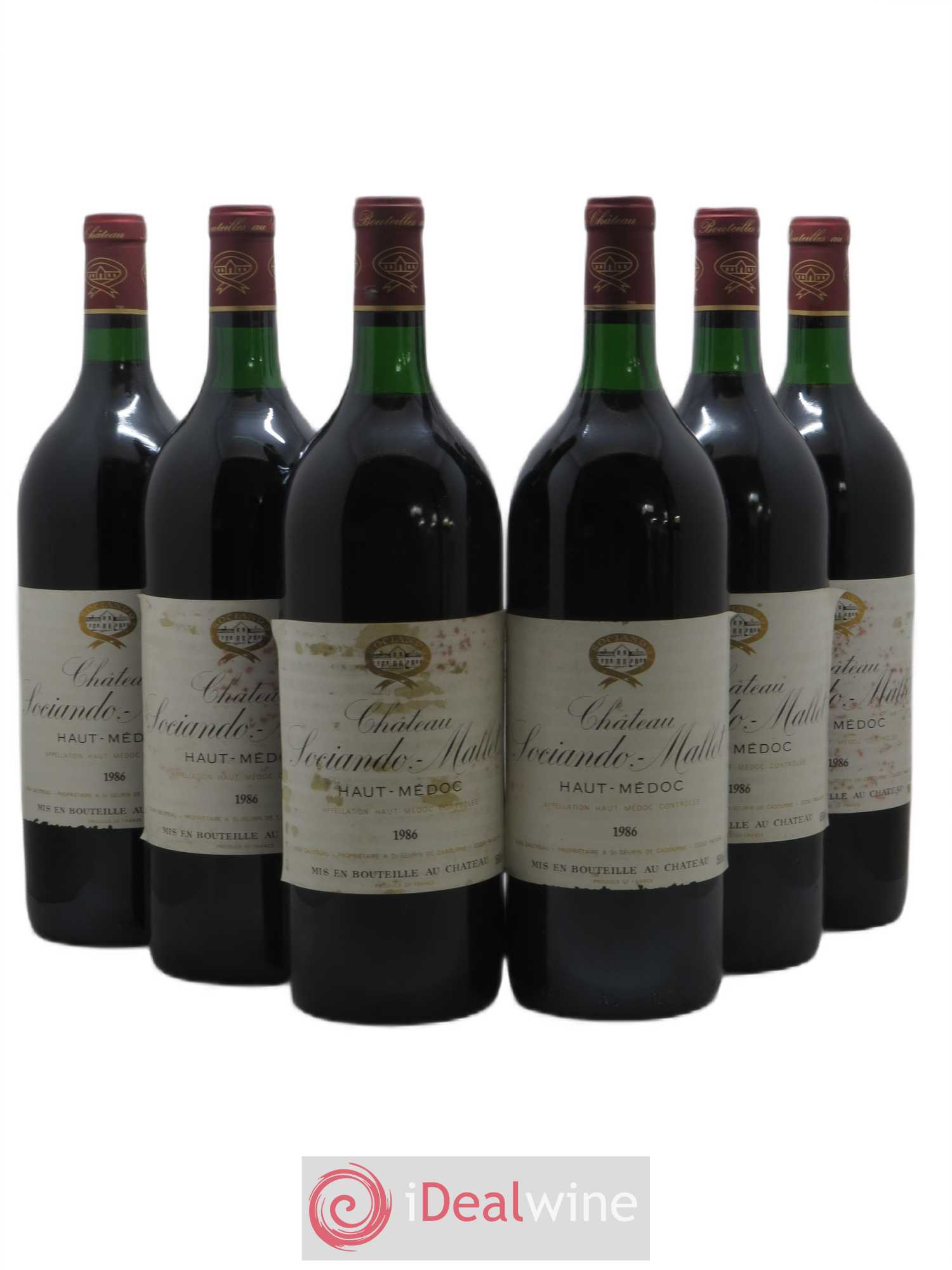 Château Sociando Mallet 1986 - Lot de 6 magnums - 0