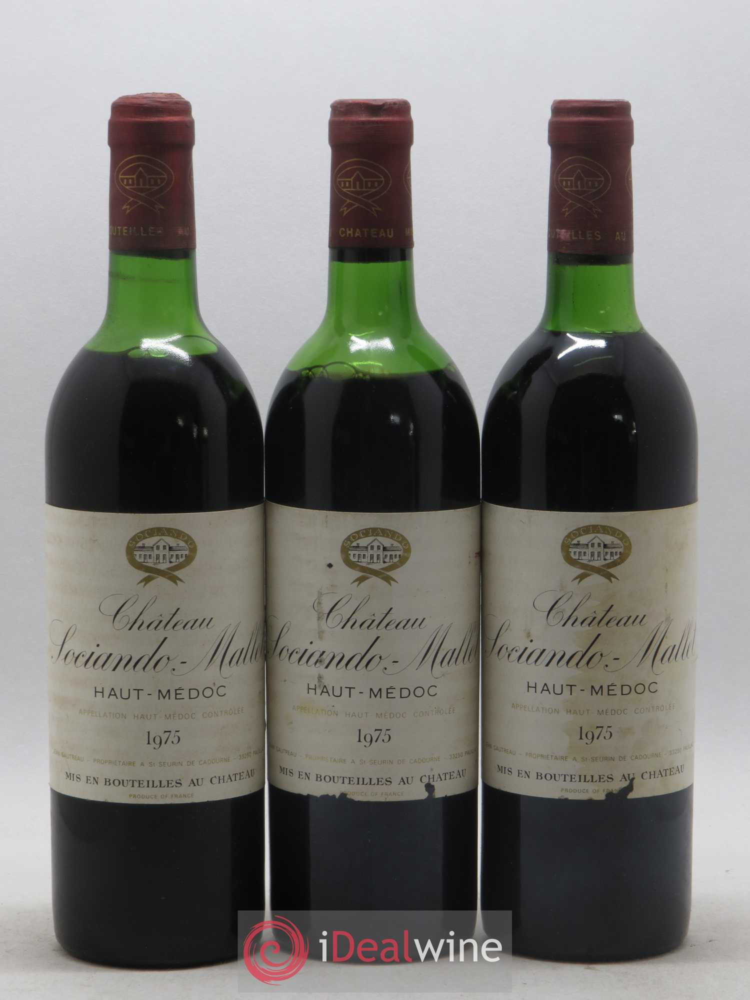 Château Sociando Mallet 1975 - Lot de 12 bouteilles - 1