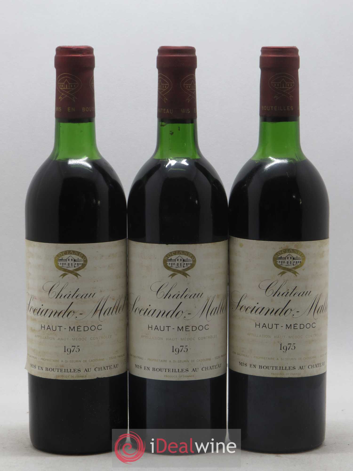 Château Sociando Mallet 1975 - Lot de 12 bouteilles - 2