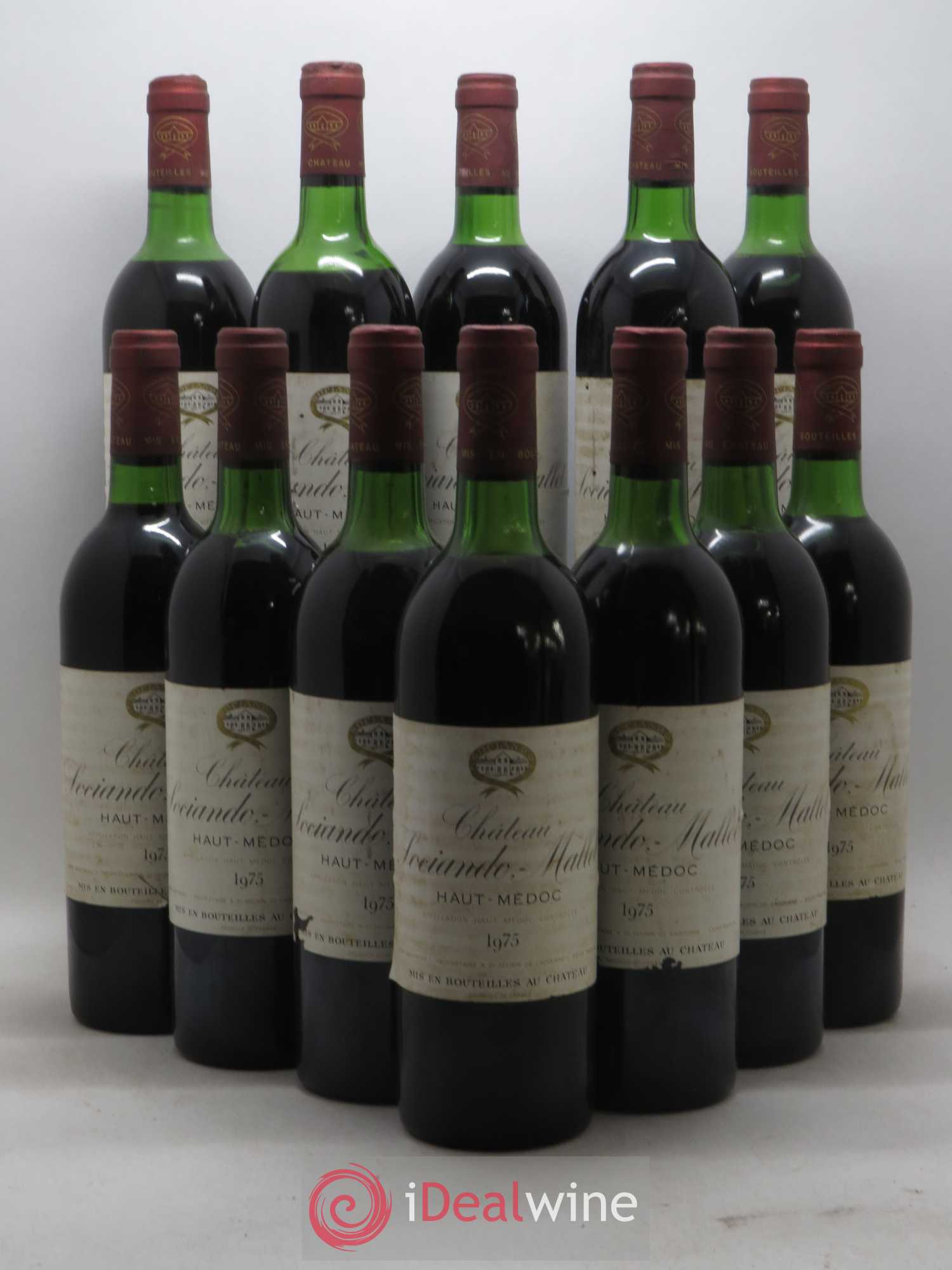 Château Sociando Mallet 1975 - Lot de 12 bouteilles - 0