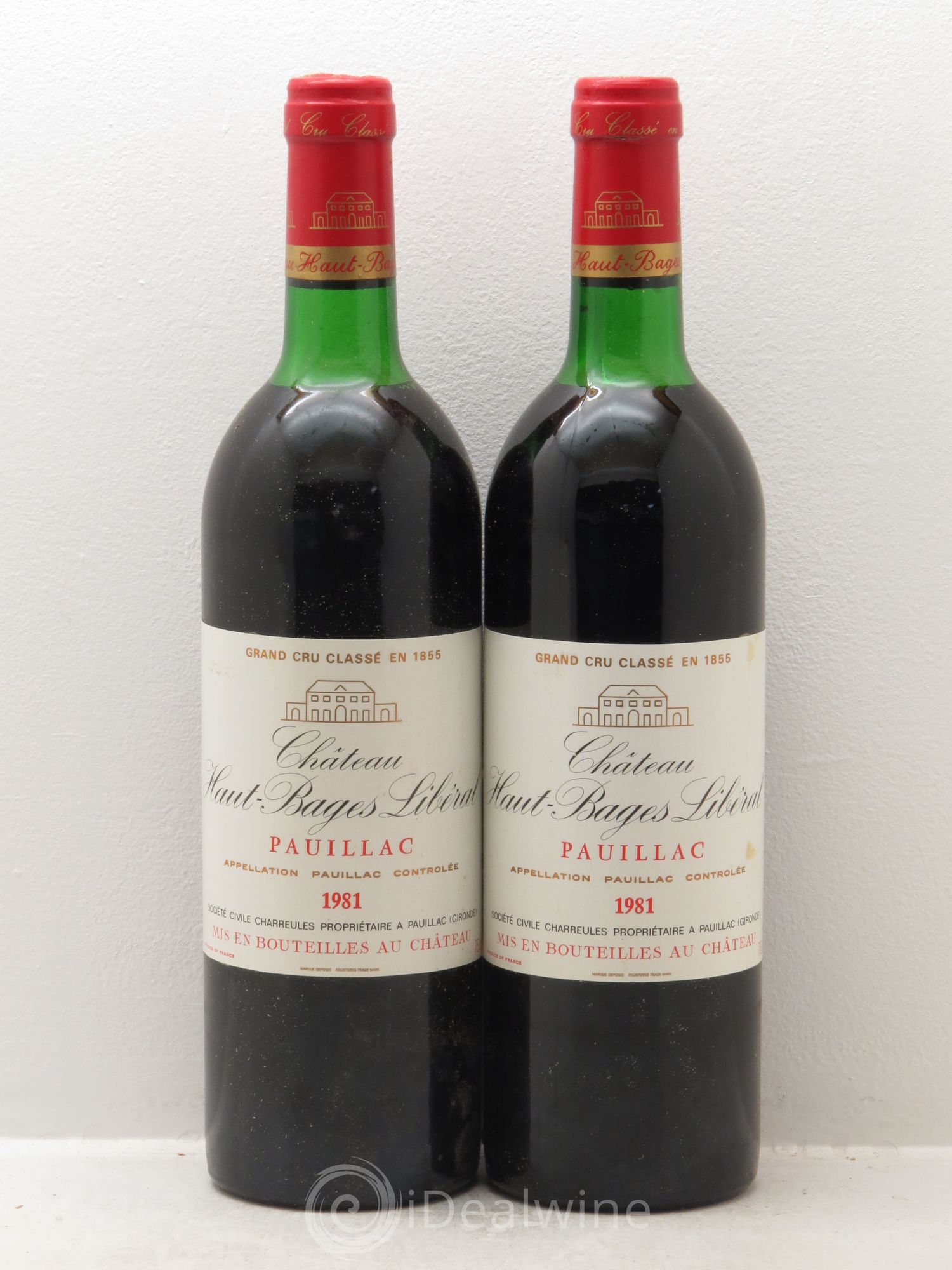 Château Haut Bages Libéral 5ème Grand Cru Classé 1981 - Lot de 2 bouteilles - 0