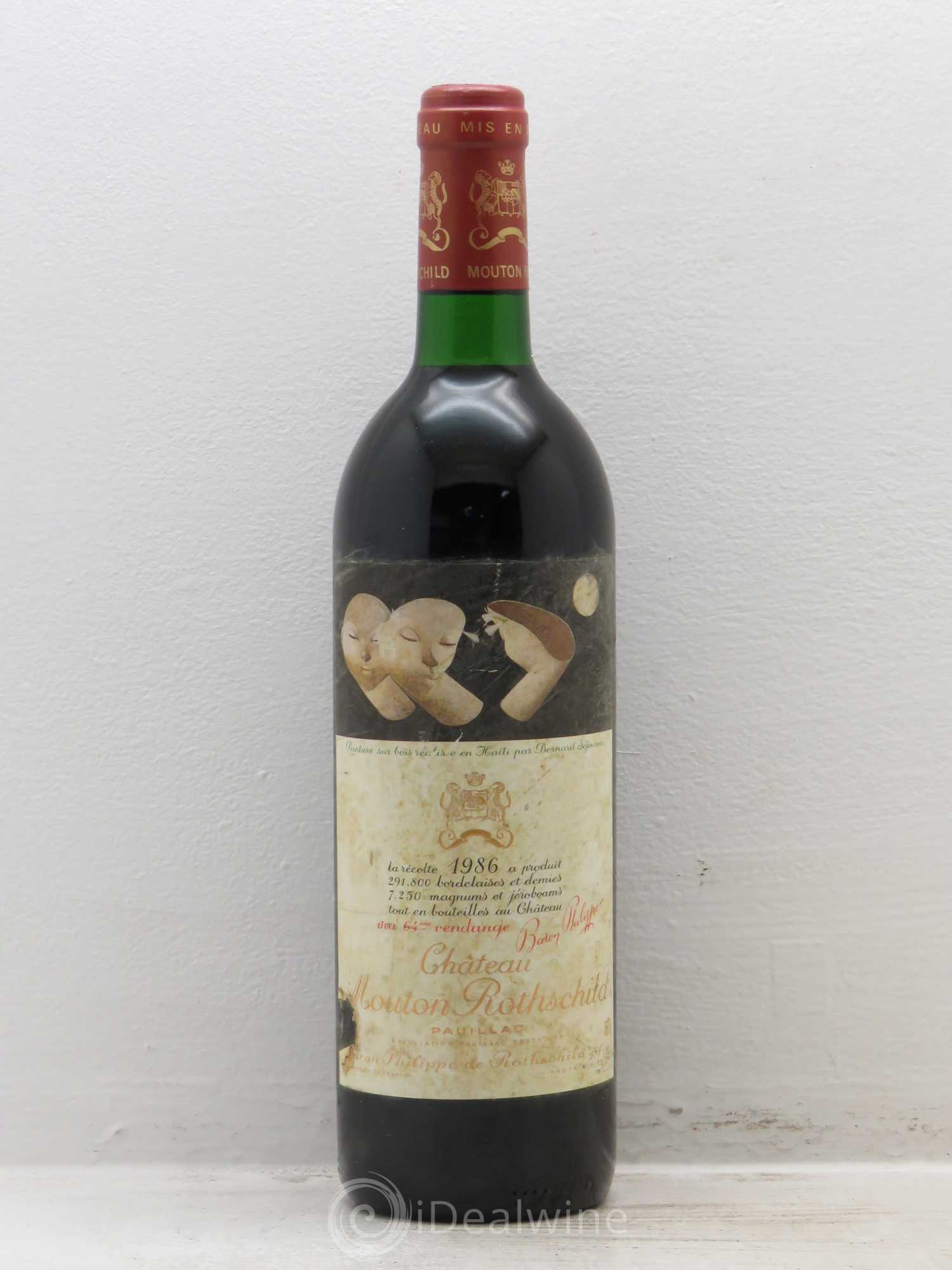 Château Mouton Rothschild 1er Grand Cru Classé 1986 - Lot de 1 bouteille - 0