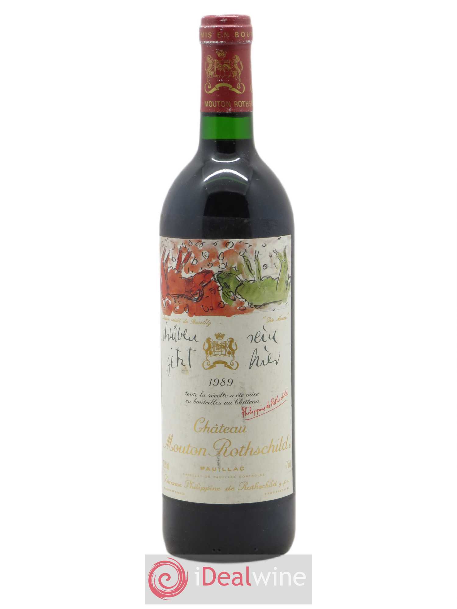 Château Mouton Rothschild 1er Grand Cru Classé 1989 - Lot de 1 bouteille - 0