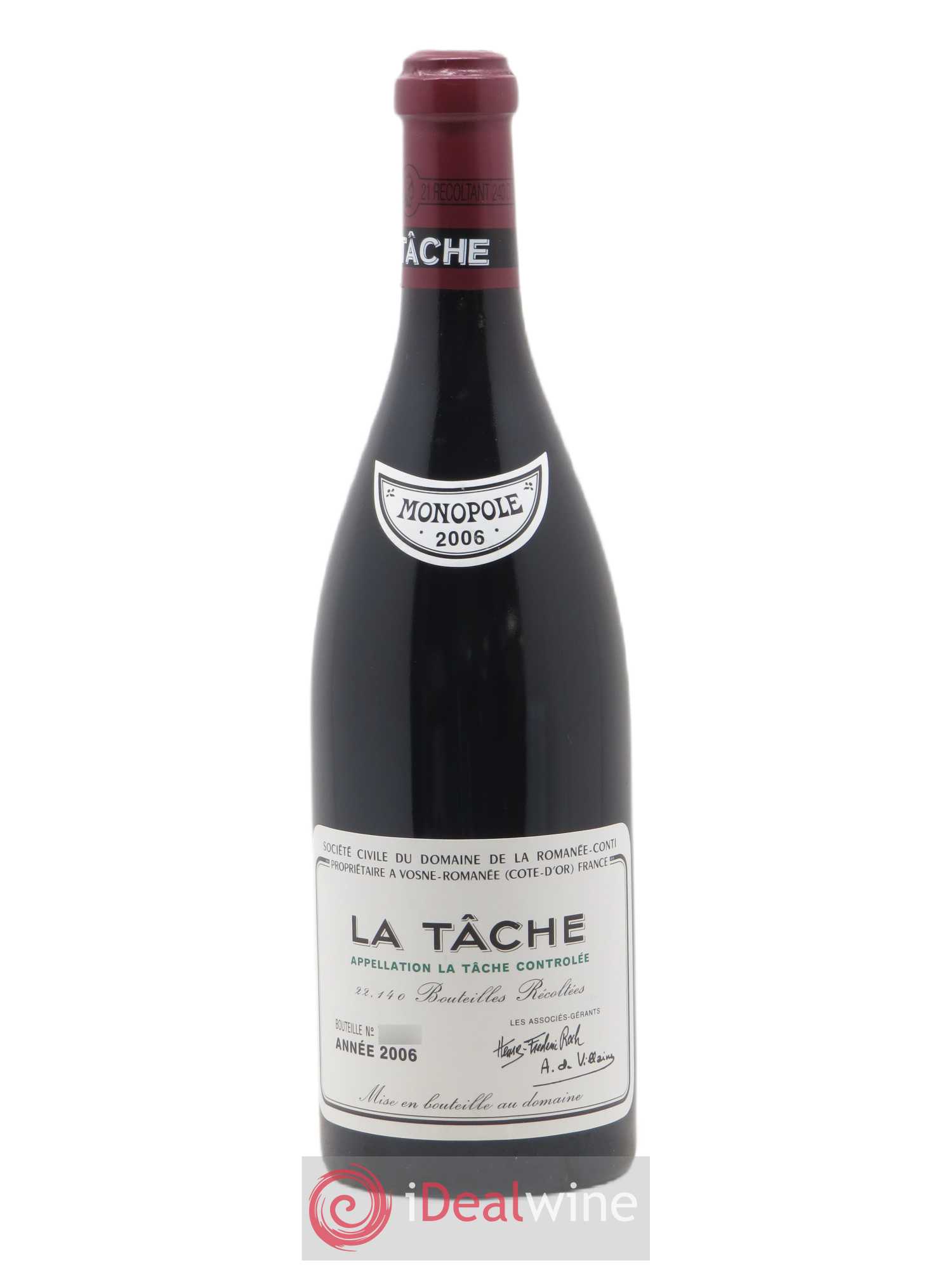 La Tâche Grand Cru Domaine de la Romanée-Conti 2006 - Lot de 1 bouteille - 0