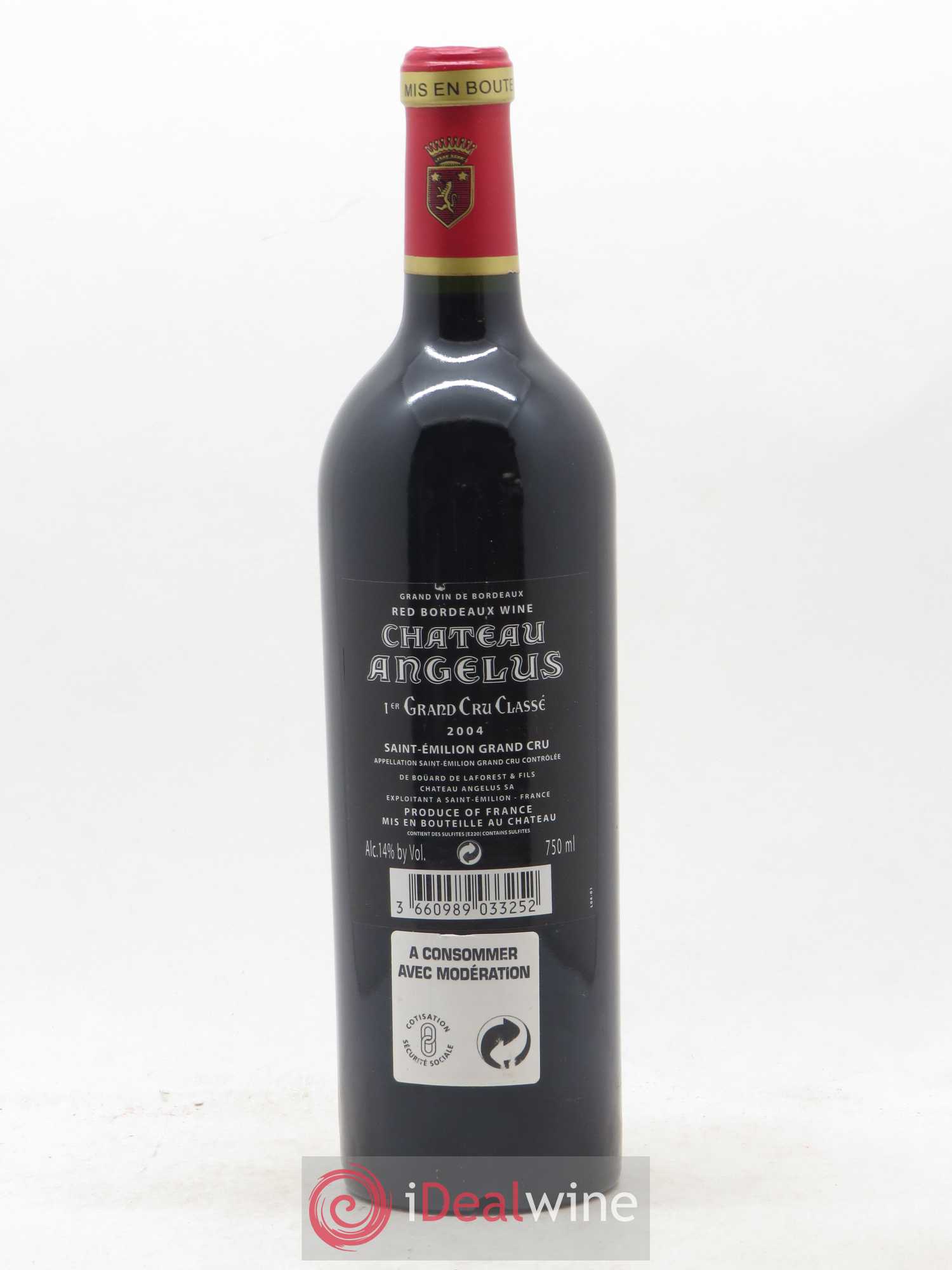 Château Angélus 1er Grand Cru Classé A 2004 - Lot de 1 bouteille - 1