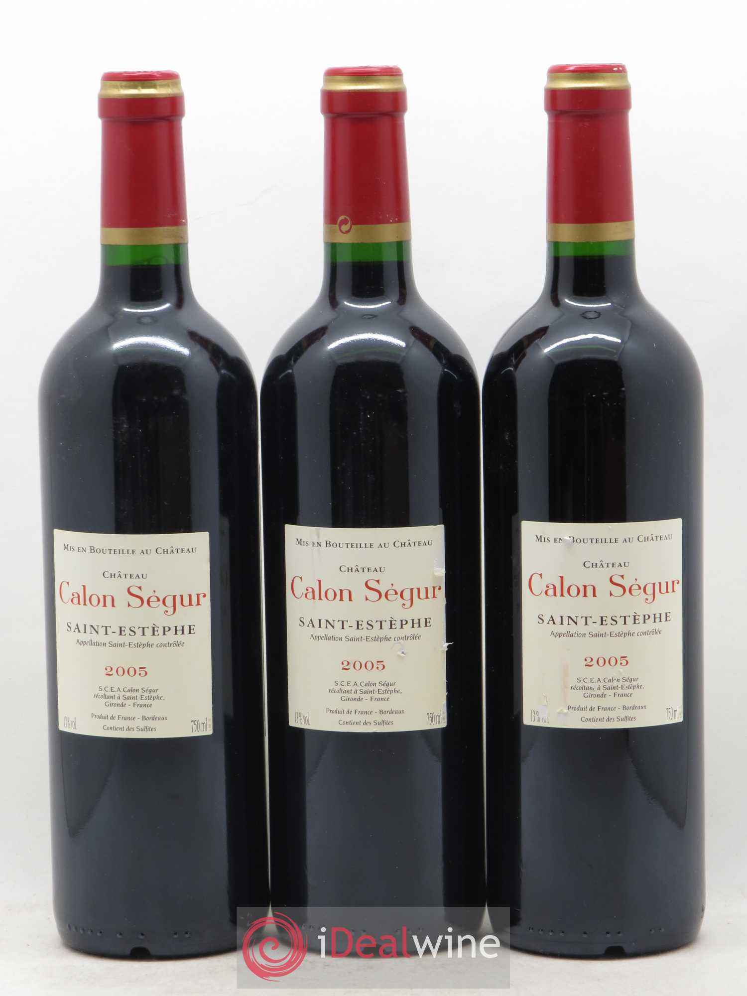 Château Calon Ségur 3ème Grand Cru Classé 2005 - Lot de 3 bouteilles - 1