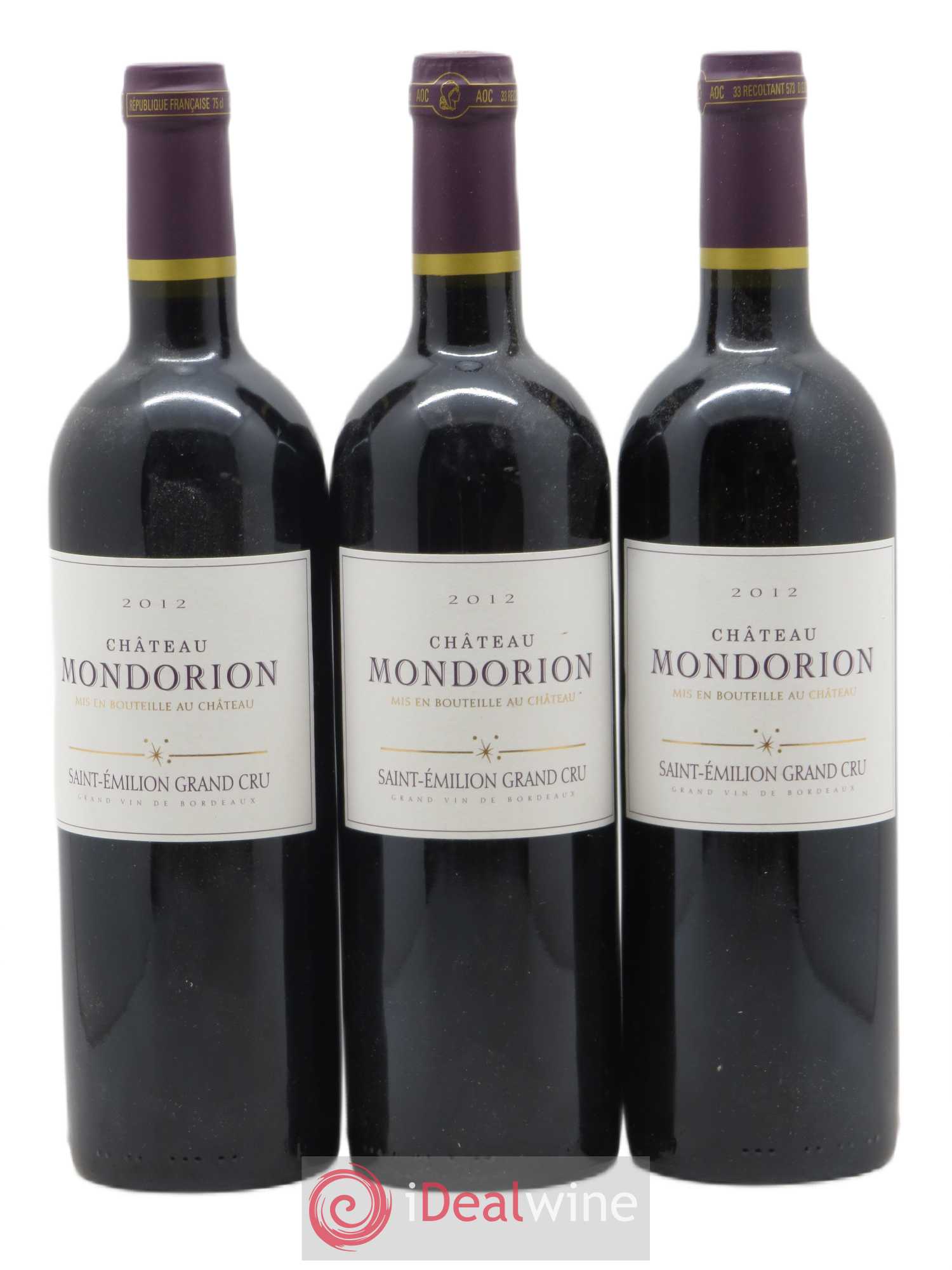Saint-Émilion Grand Cru Chateau Mondorion (sans prix de réserve) 2012 - Posten von 3 Flaschen - 0