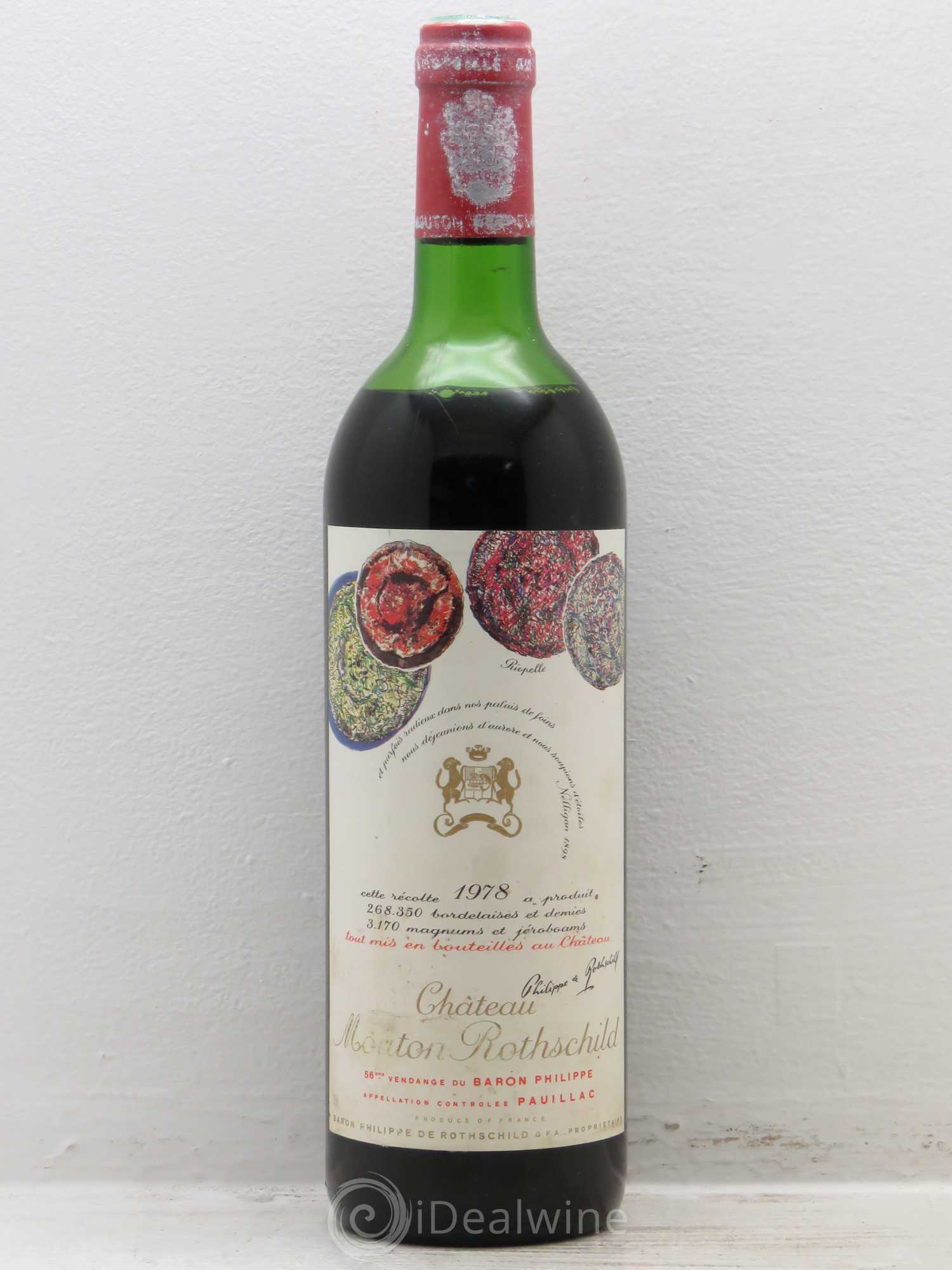 Château Mouton Rothschild 1er Grand Cru Classé 1978 - Lot de 1 bouteille - 0