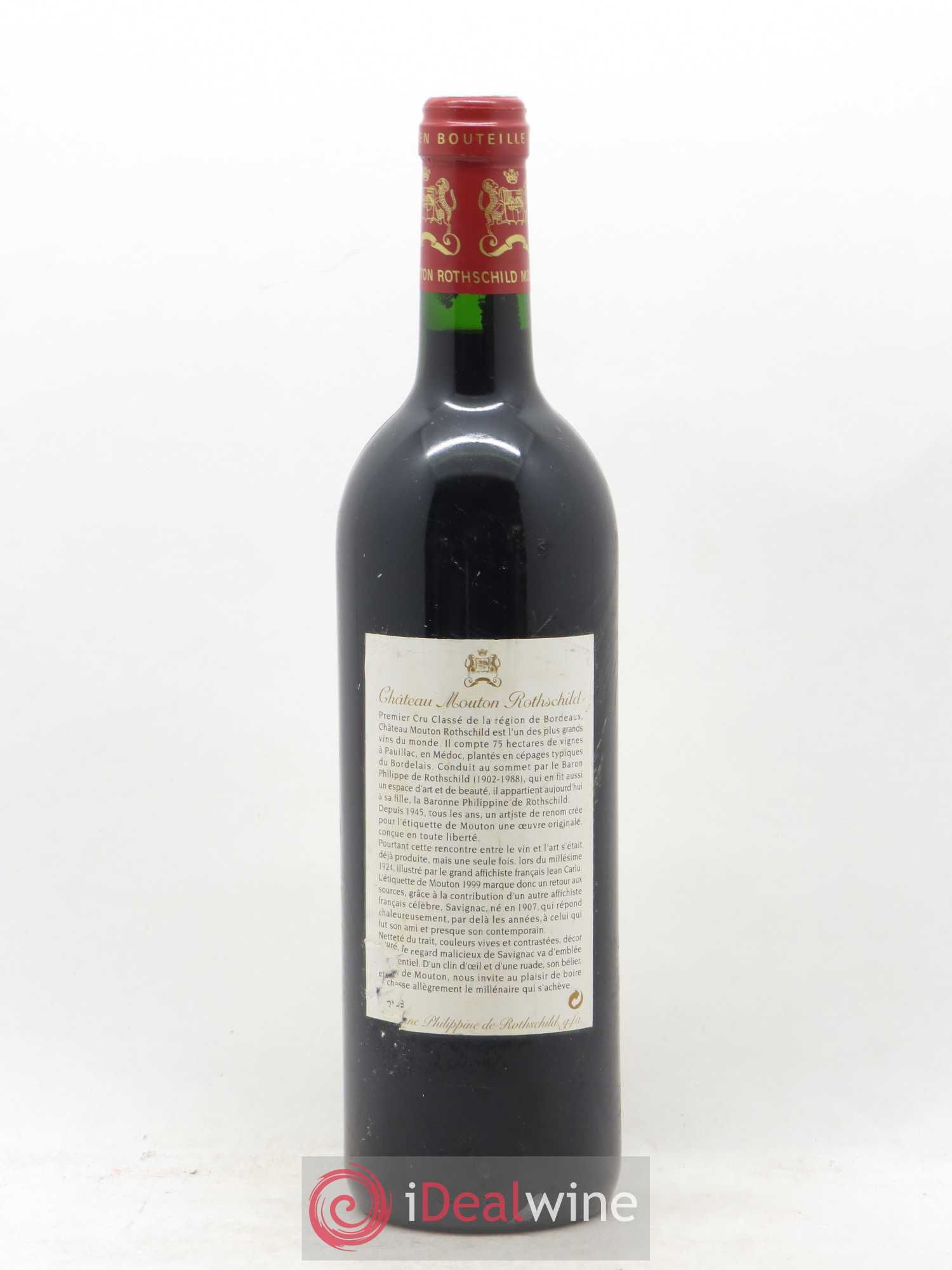 Château Mouton Rothschild 1er Grand Cru Classé 1999 - Lot de 1 bouteille - 1