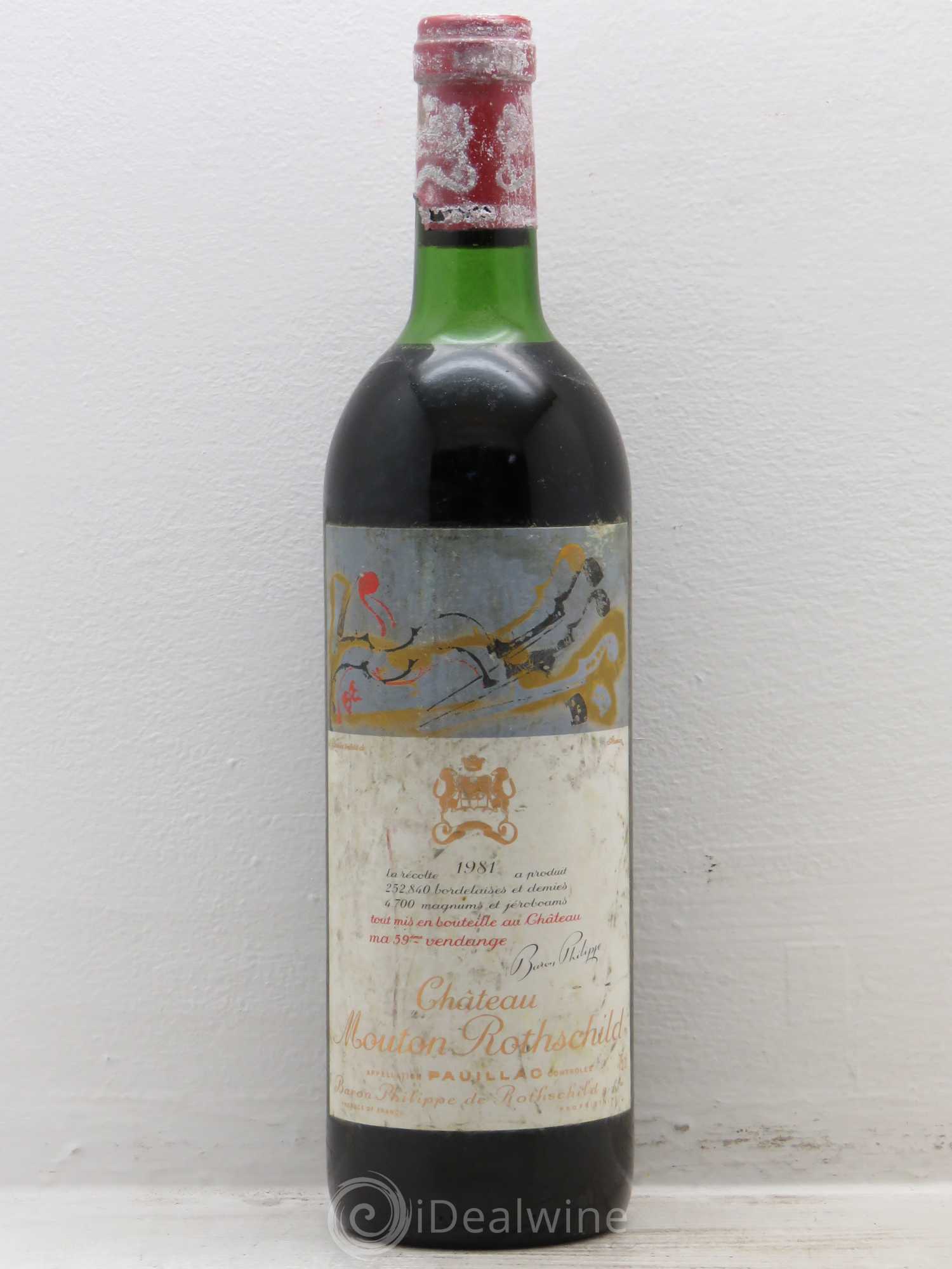 Château Mouton Rothschild 1er Grand Cru Classé 1981 - Lot de 1 bouteille - 0