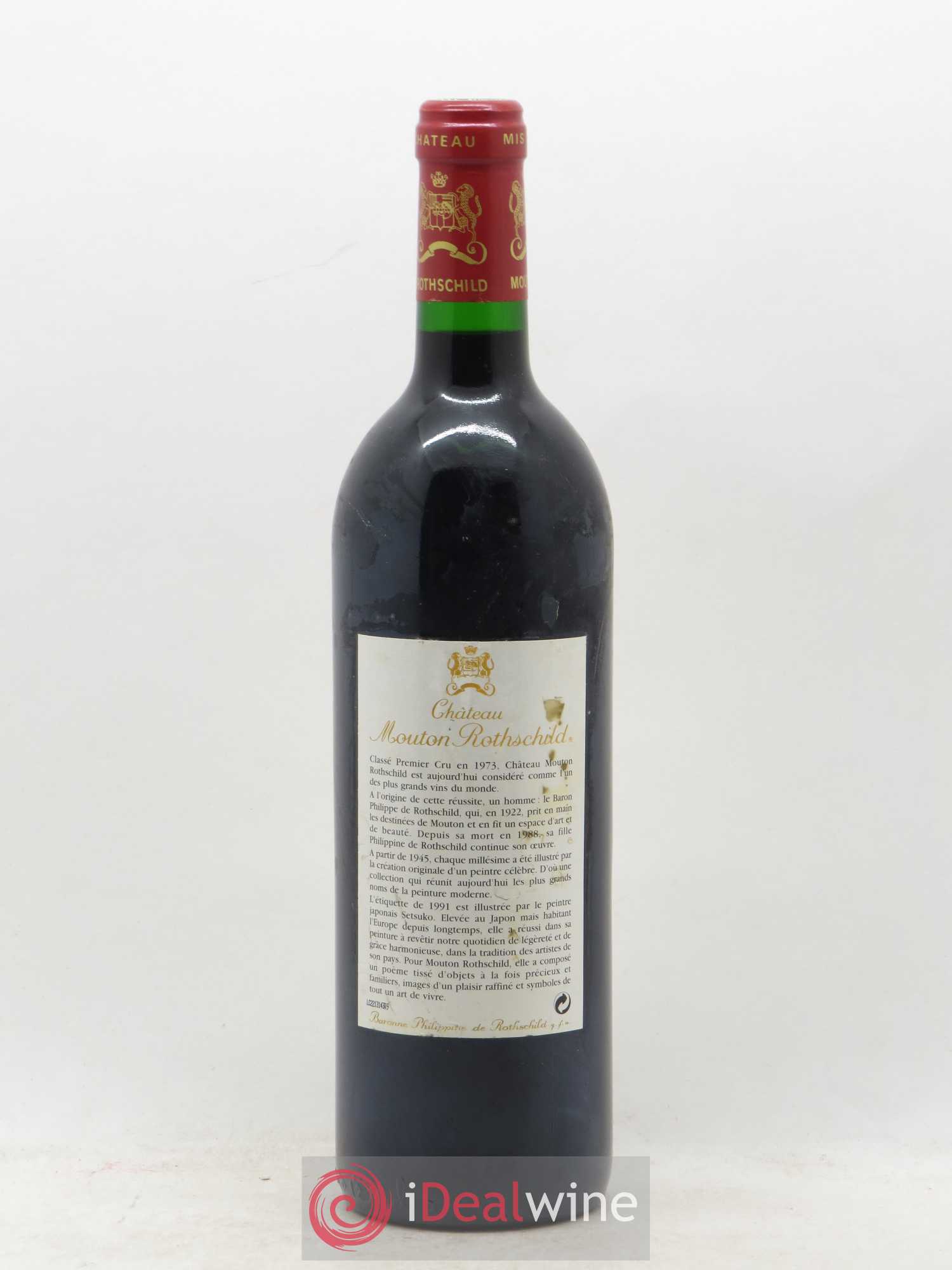 Château Mouton Rothschild 1er Grand Cru Classé 1991 - Lot de 1 bouteille - 1