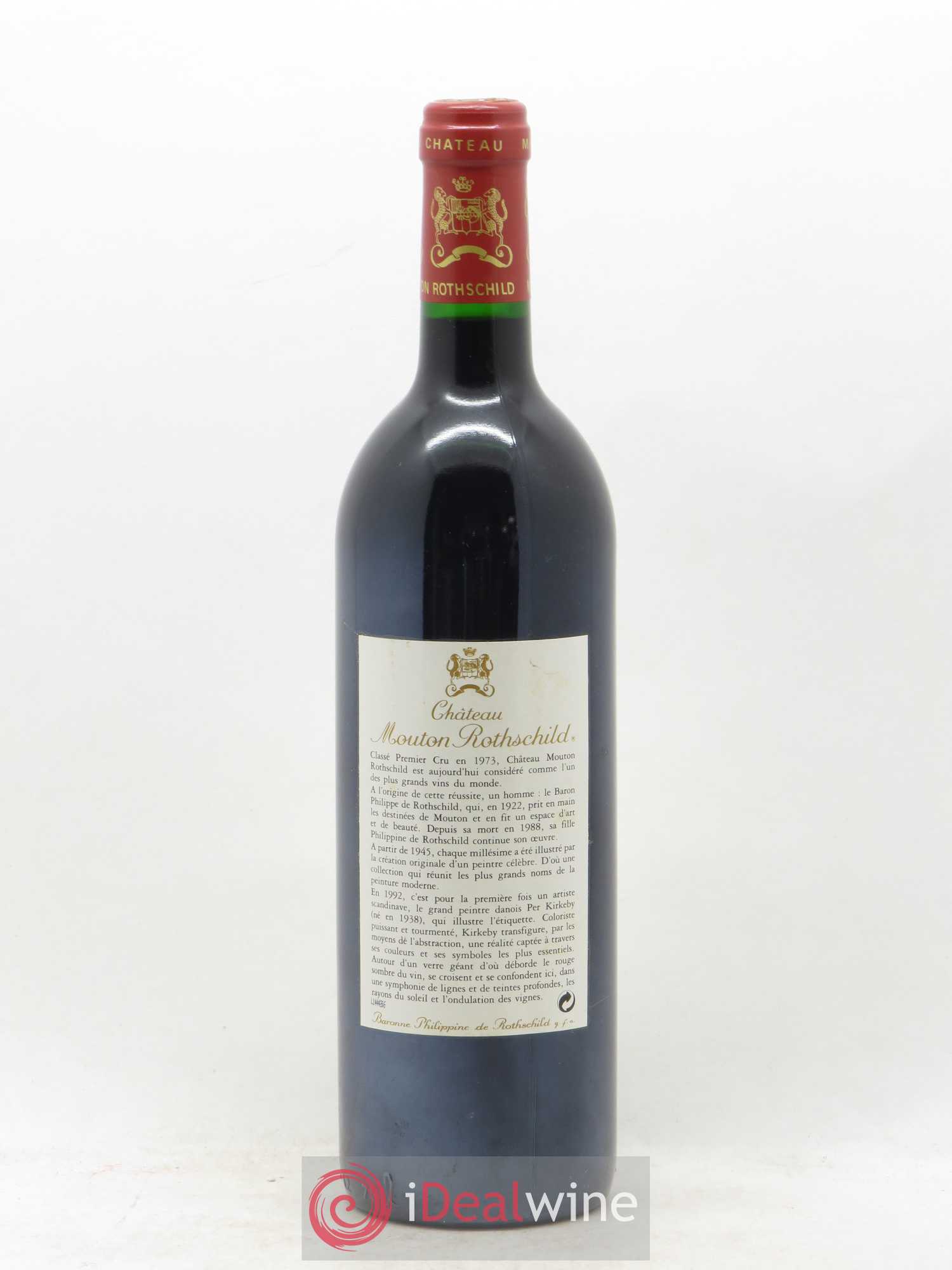 Château Mouton Rothschild 1er Grand Cru Classé 1992 - Lot de 1 bouteille - 1