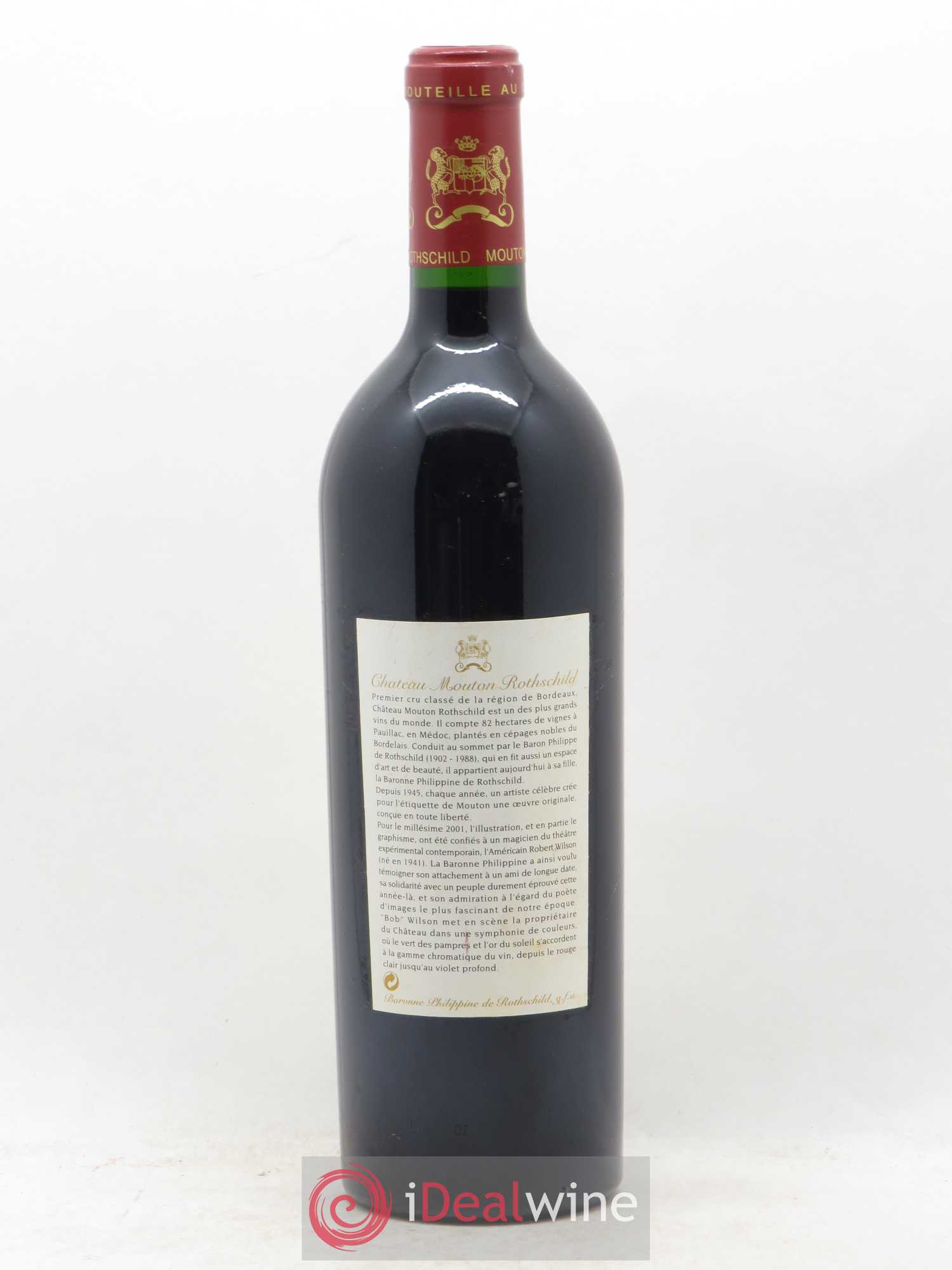 Château Mouton Rothschild 1er Grand Cru Classé 2001 - Lot de 1 bouteille - 1