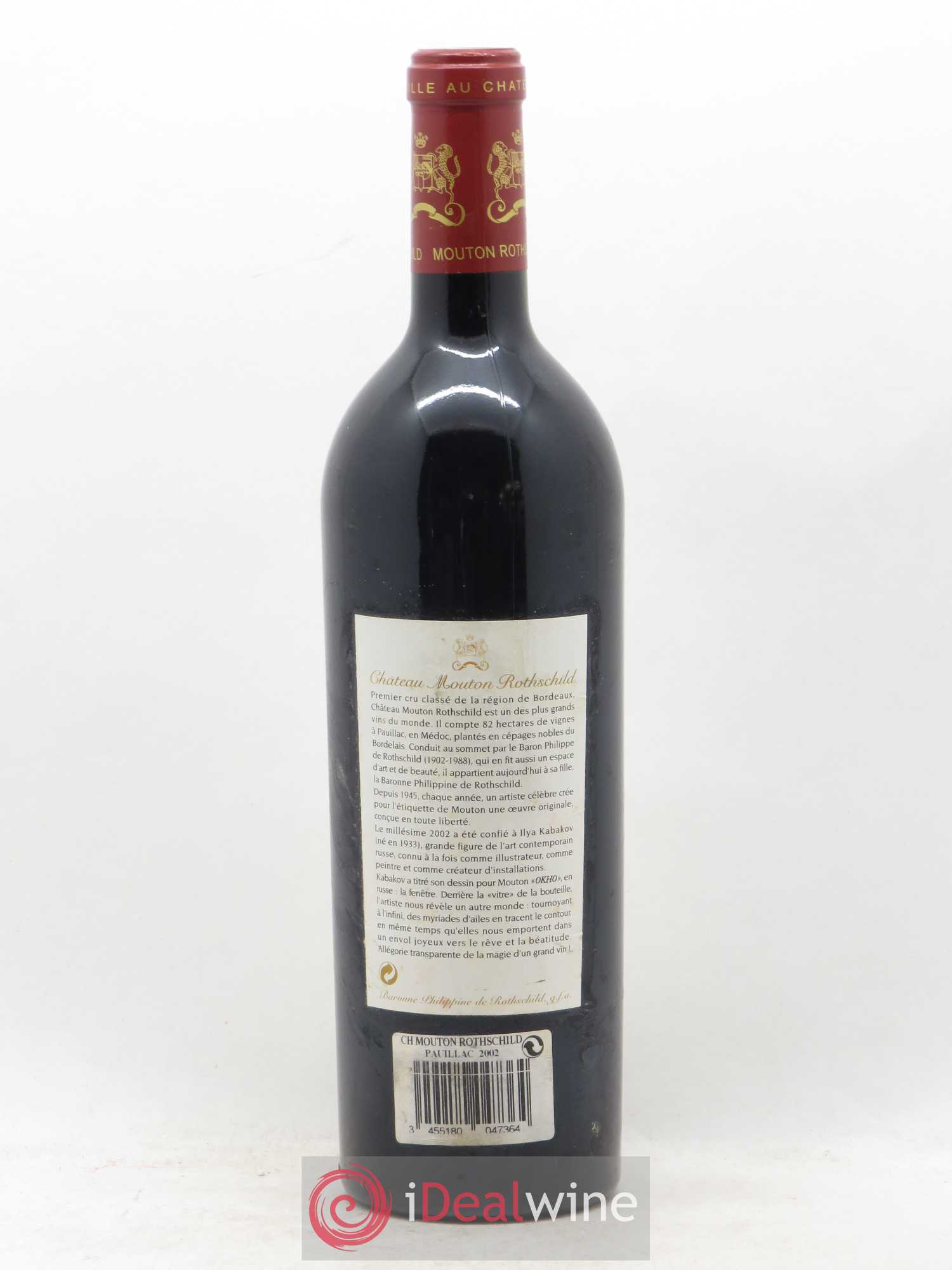 Château Mouton Rothschild 1er Grand Cru Classé 2002 - Lot de 1 bouteille - 1