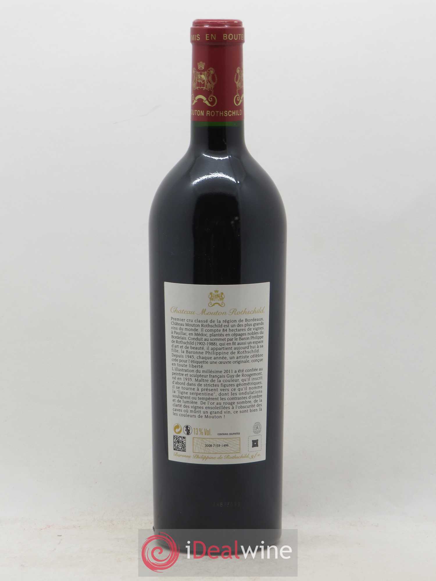 Château Mouton Rothschild 1er Grand Cru Classé (sans prix de réserve) 2011 - Lot de 1 bouteille - 1
