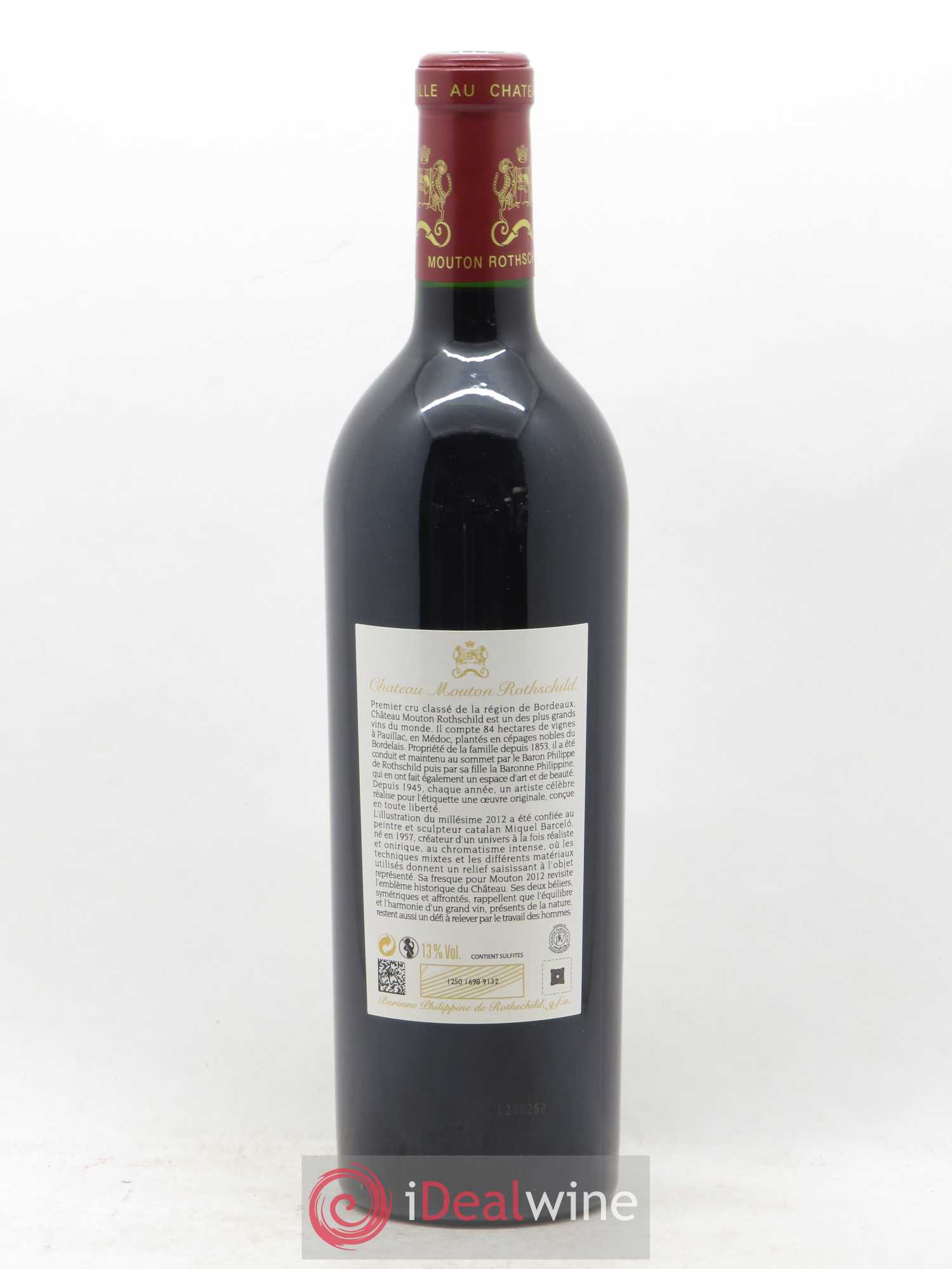 Château Mouton Rothschild 1er Grand Cru Classé 2012 - Lot de 1 bouteille - 1