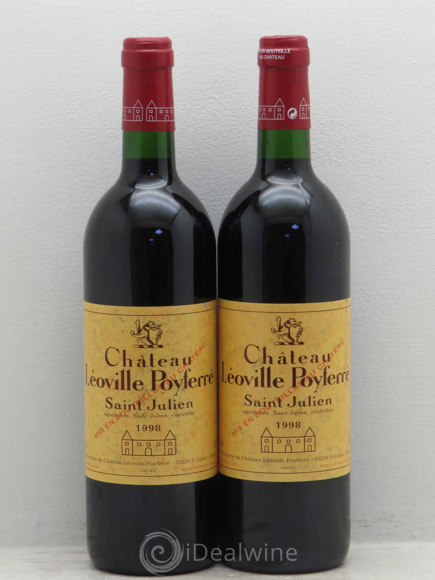 Château Léoville Poyferré 2ème Grand Cru Classé 1998 - Lot de 2 bouteilles - 0