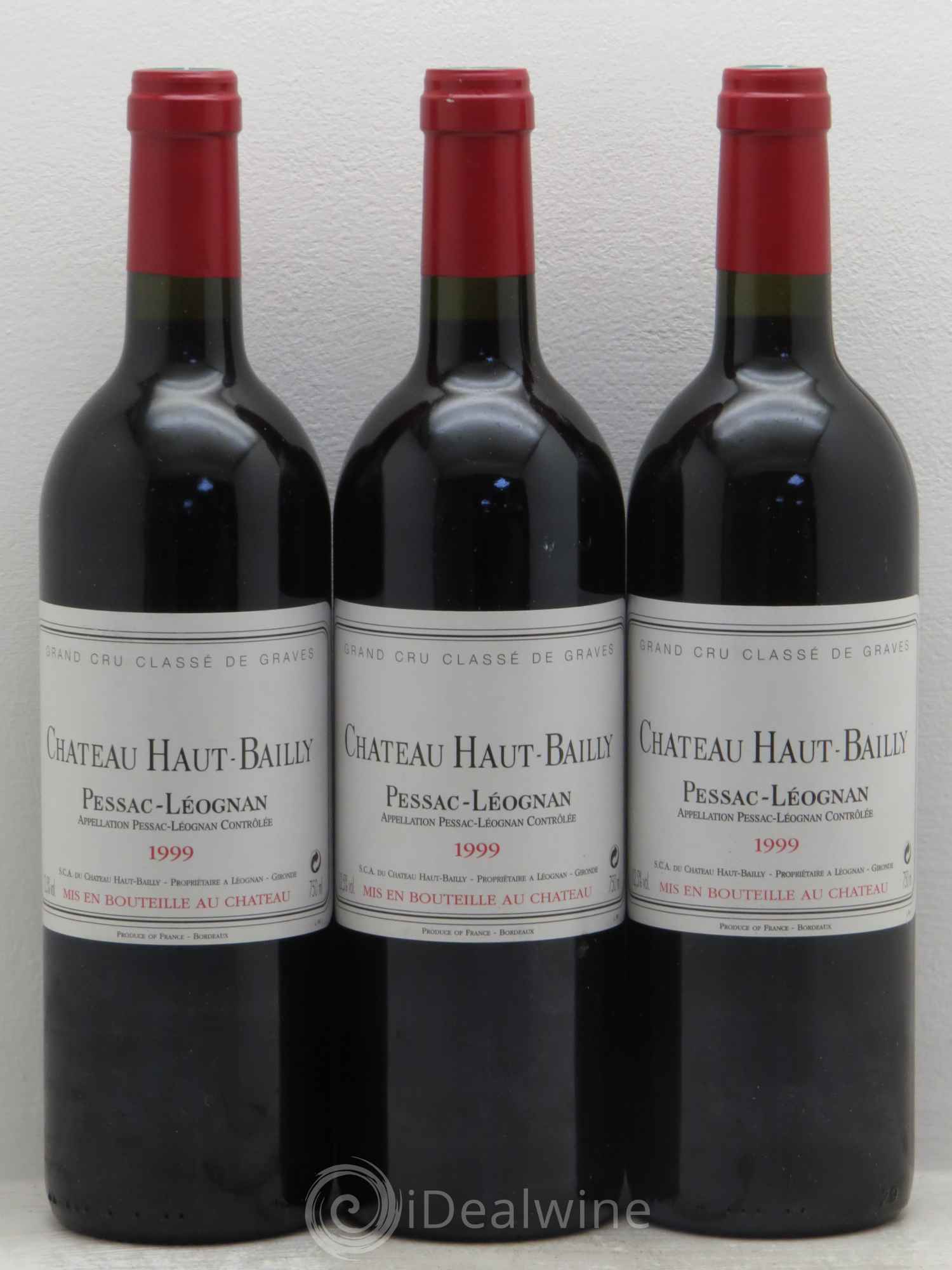Château Haut-Bailly Cru Classé de Graves 1999 - Lot de 3 bouteilles - 0