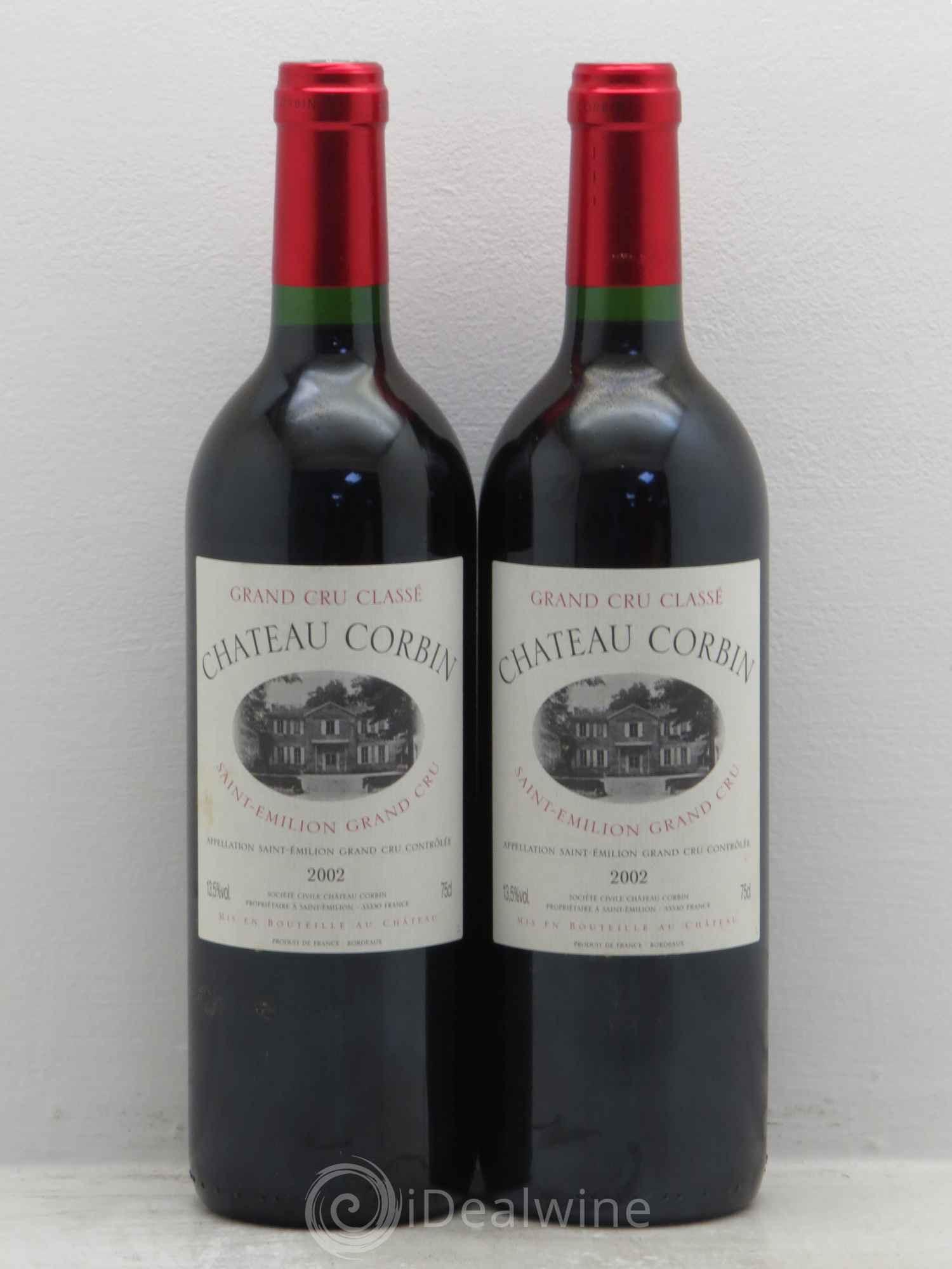 Château Corbin Grand Cru Classé 2002 - Lot de 2 bouteilles - 0