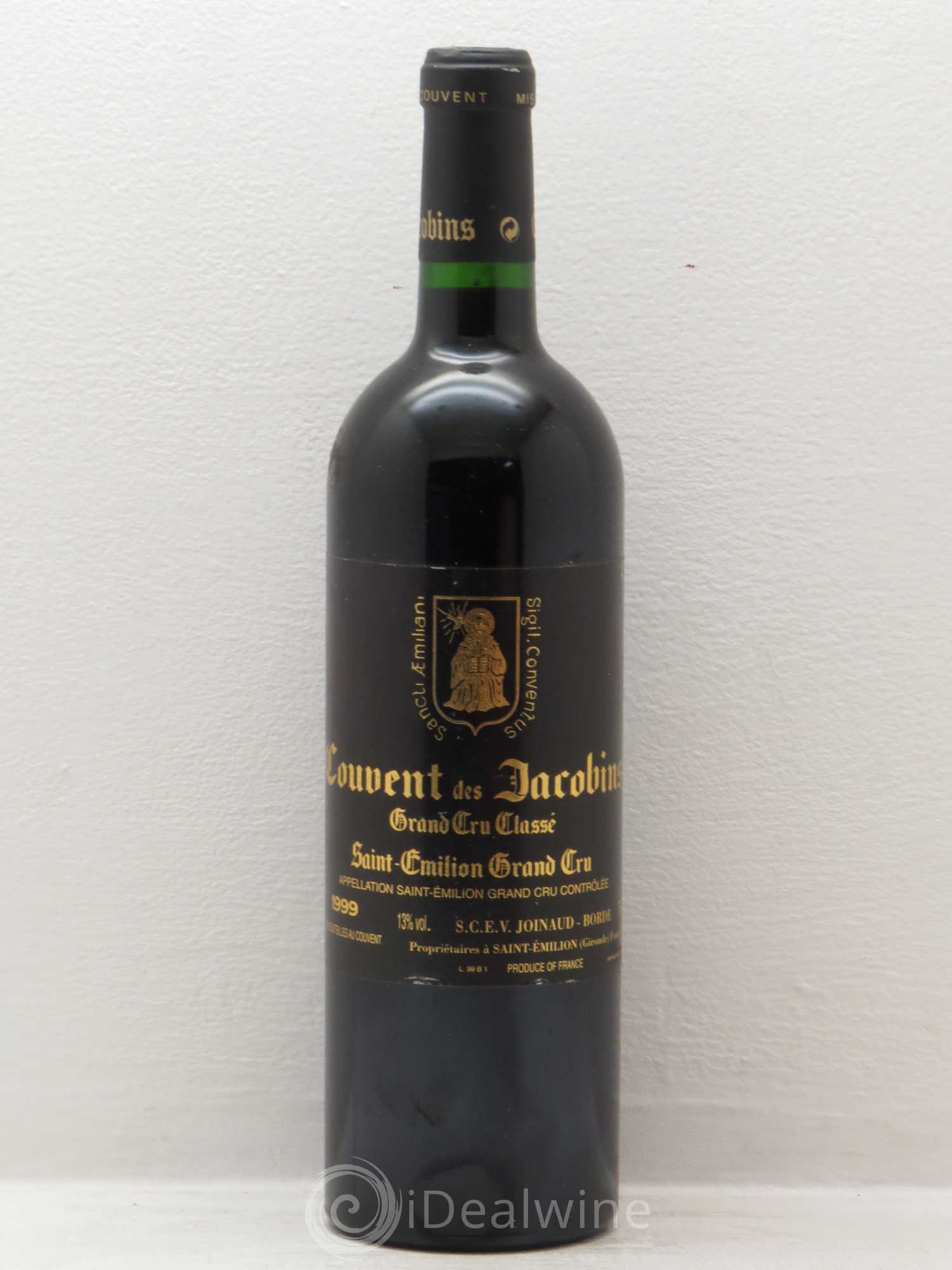 Château Couvent des Jacobins Grand Cru Classé 1999 - Lot de 1 bouteille - 0