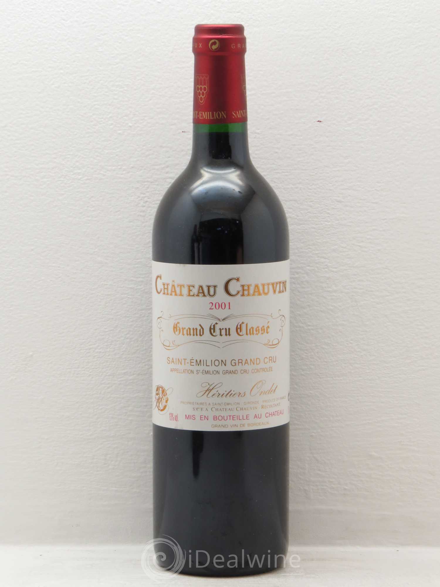 Château Chauvin Grand Cru Classé 2001 - Lot de 1 bouteille - 0