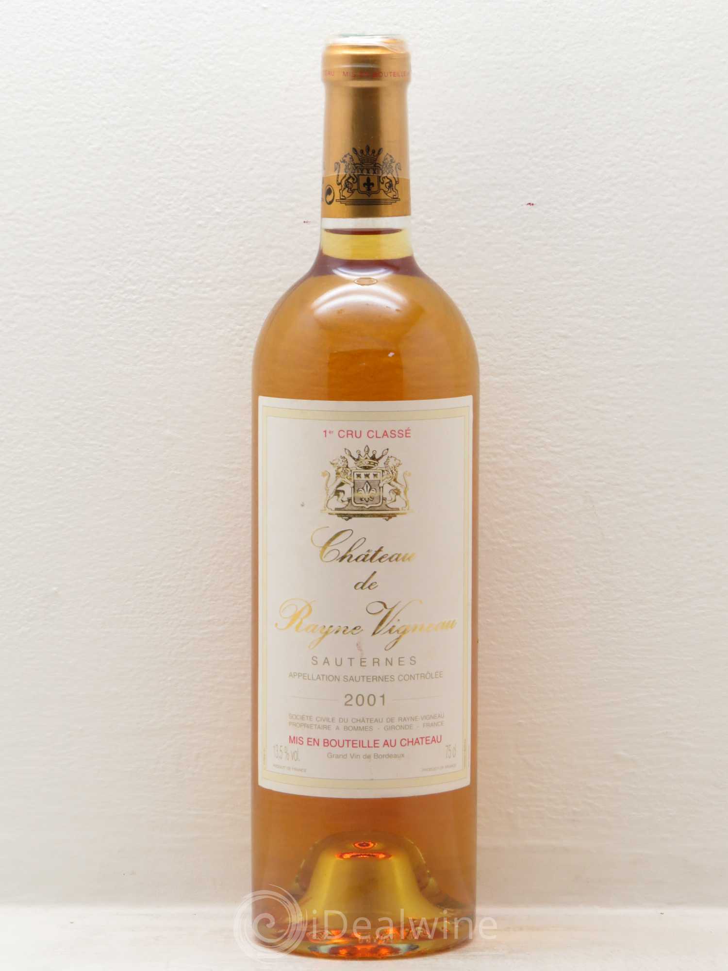 Château de Rayne Vigneau 1er Grand Cru Classé 2001 - Lotto di 1 bottiglia - 0