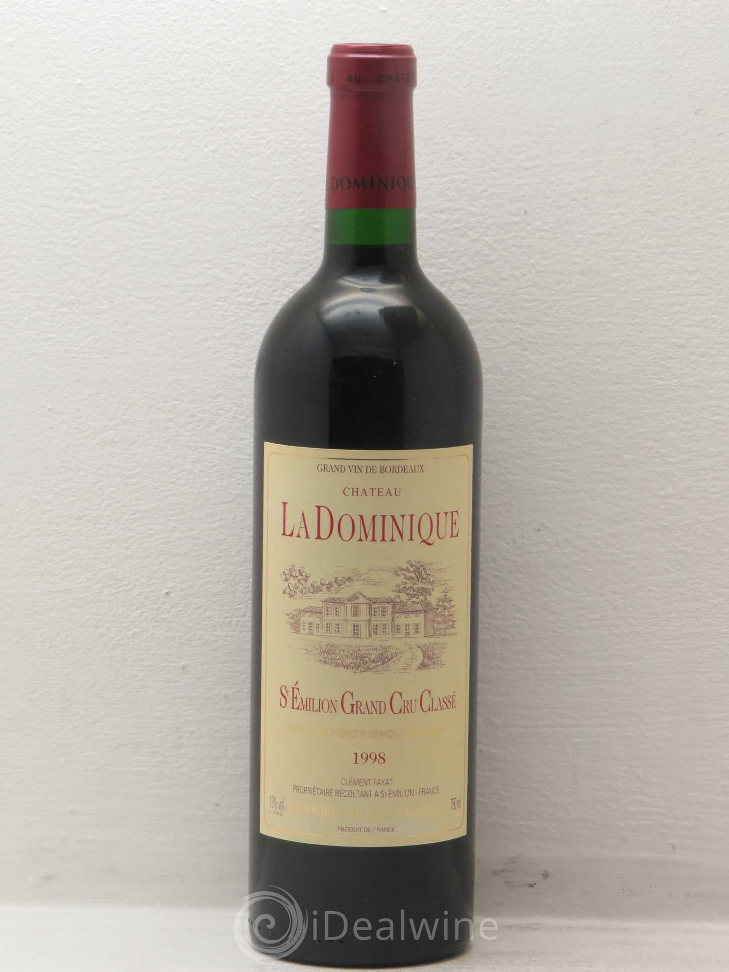 Château la Dominique Grand Cru Classé 1998 - Lot de 1 bouteille - 0