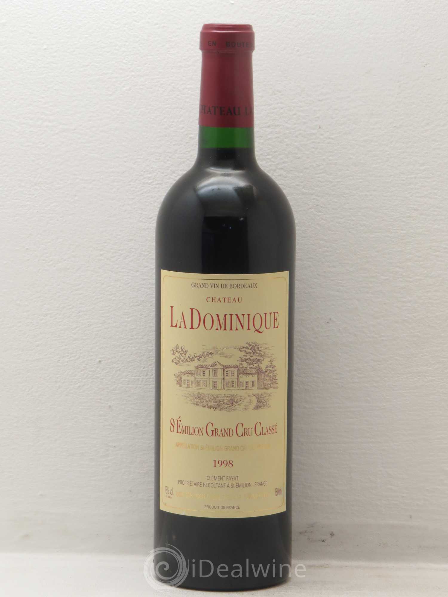 Château la Dominique Grand Cru Classé 1998 - Lot de 1 bouteille - 0
