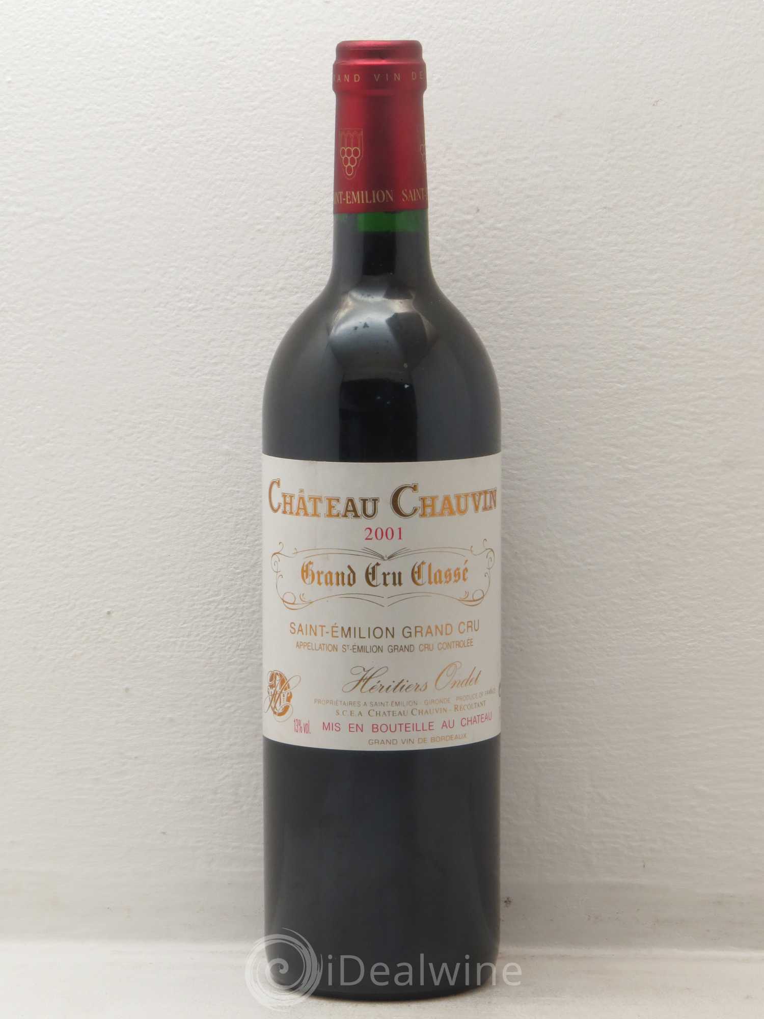 Château Chauvin Grand Cru Classé (sans prix de réserve) 2001 - Lot de 1 bouteille - 0