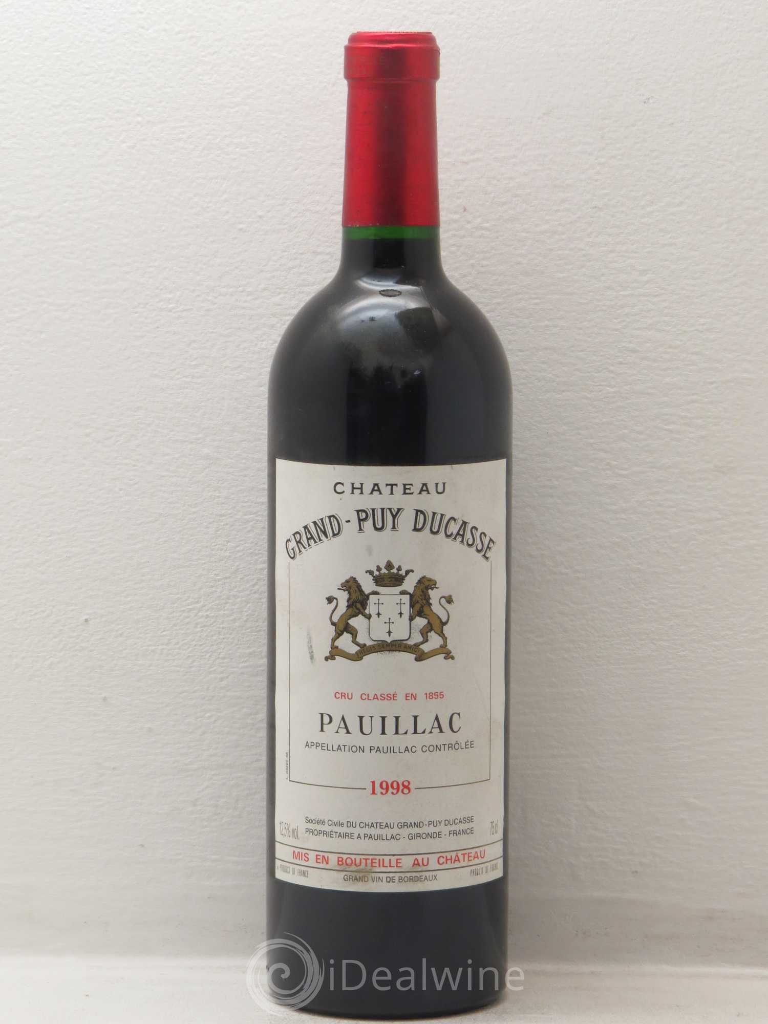 Château Grand Puy Ducasse 5ème Grand Cru Classé 1998 - Lot de 1 bouteille - 0