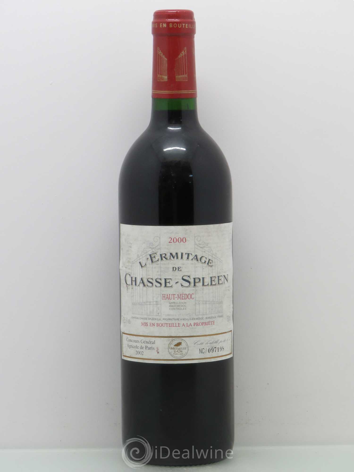 Héritage (Ermitage) de Chasse Spleen (sans prix de reserve) 2000 - Lot de 1 bouteille - 0