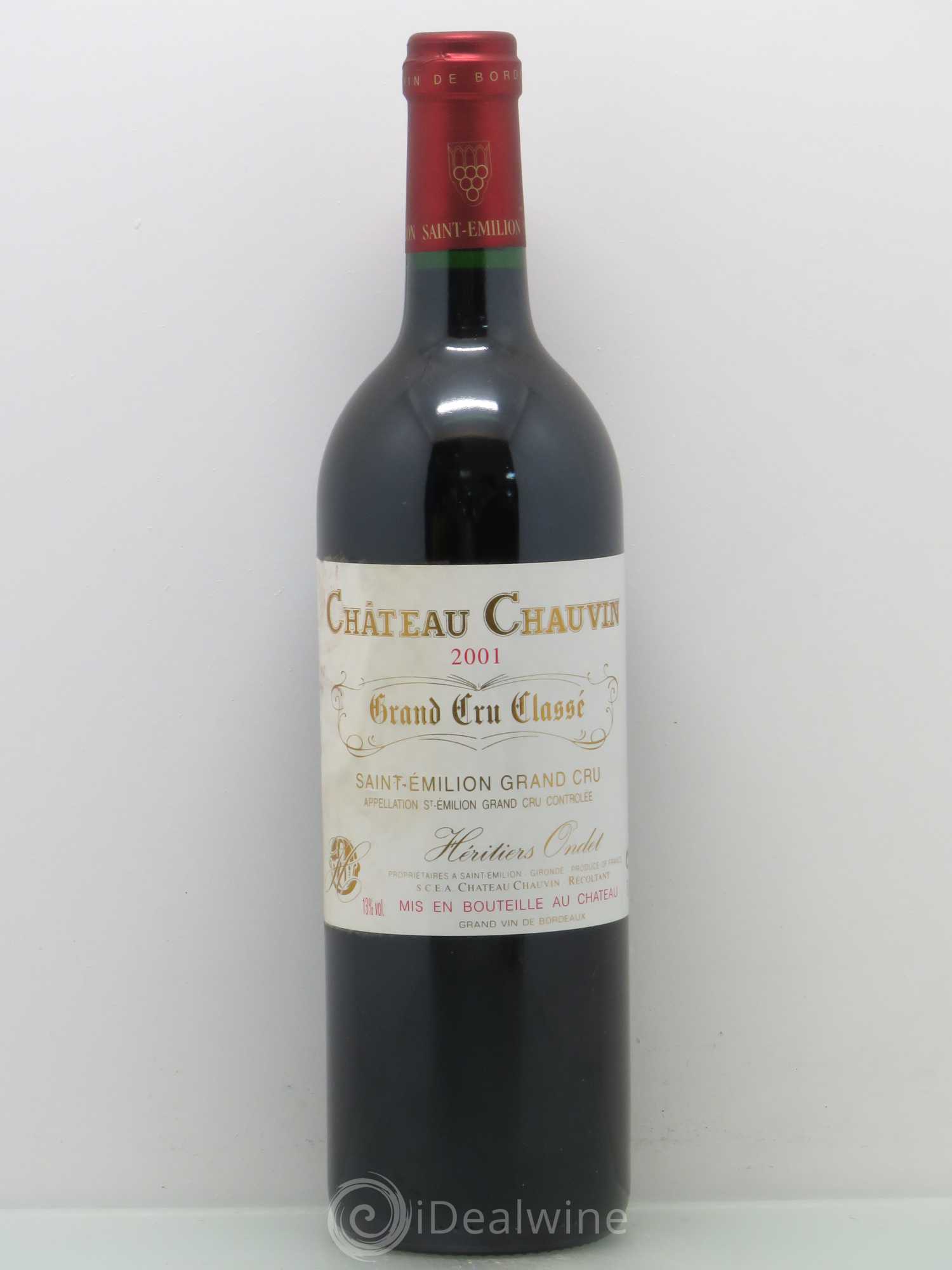 Château Chauvin Grand Cru Classé 2001 - Lot de 1 bouteille - 0