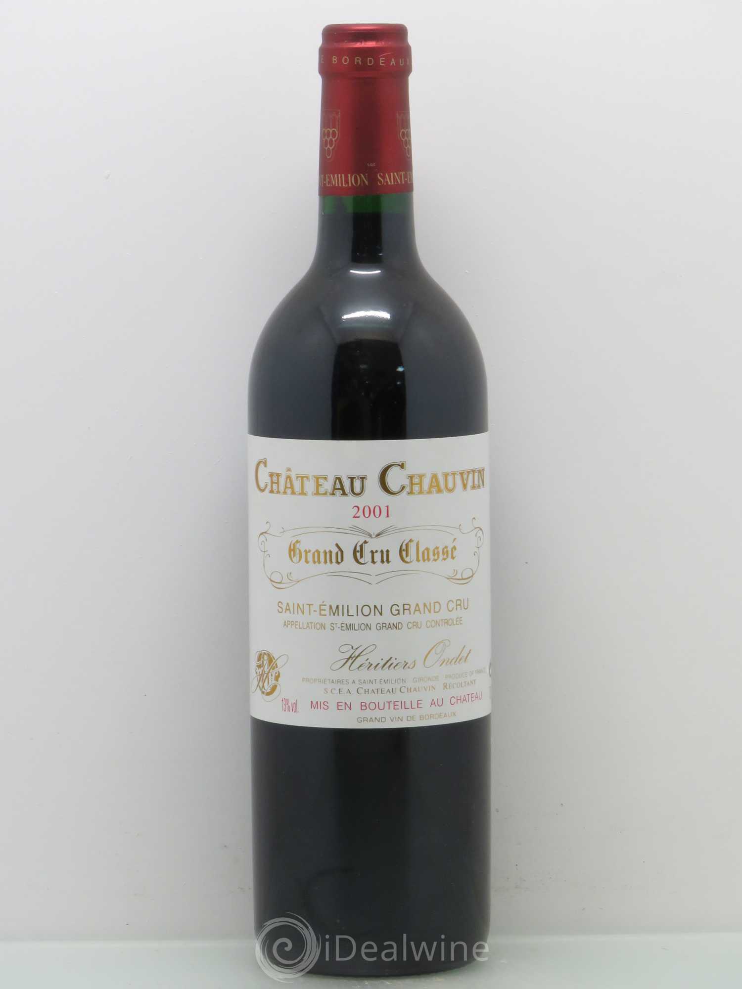 Château Chauvin Grand Cru Classé 2001 - Lot de 1 bouteille - 0