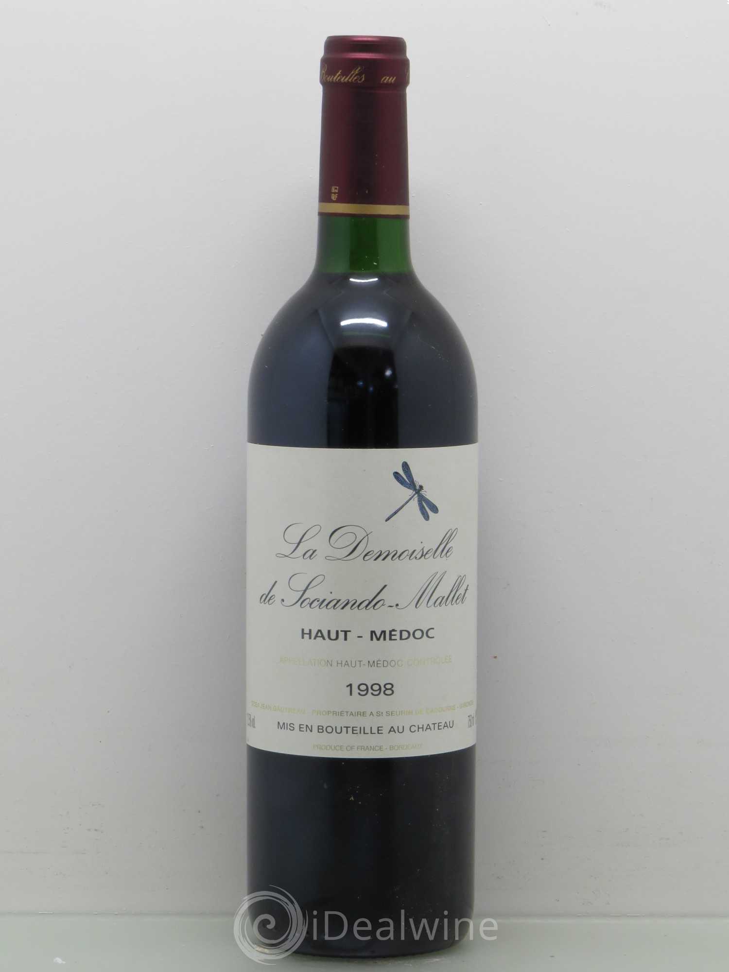 Demoiselle de Sociando Mallet Second Vin (sans prix de reserve) 1998 - Lot de 1 bouteille - 0