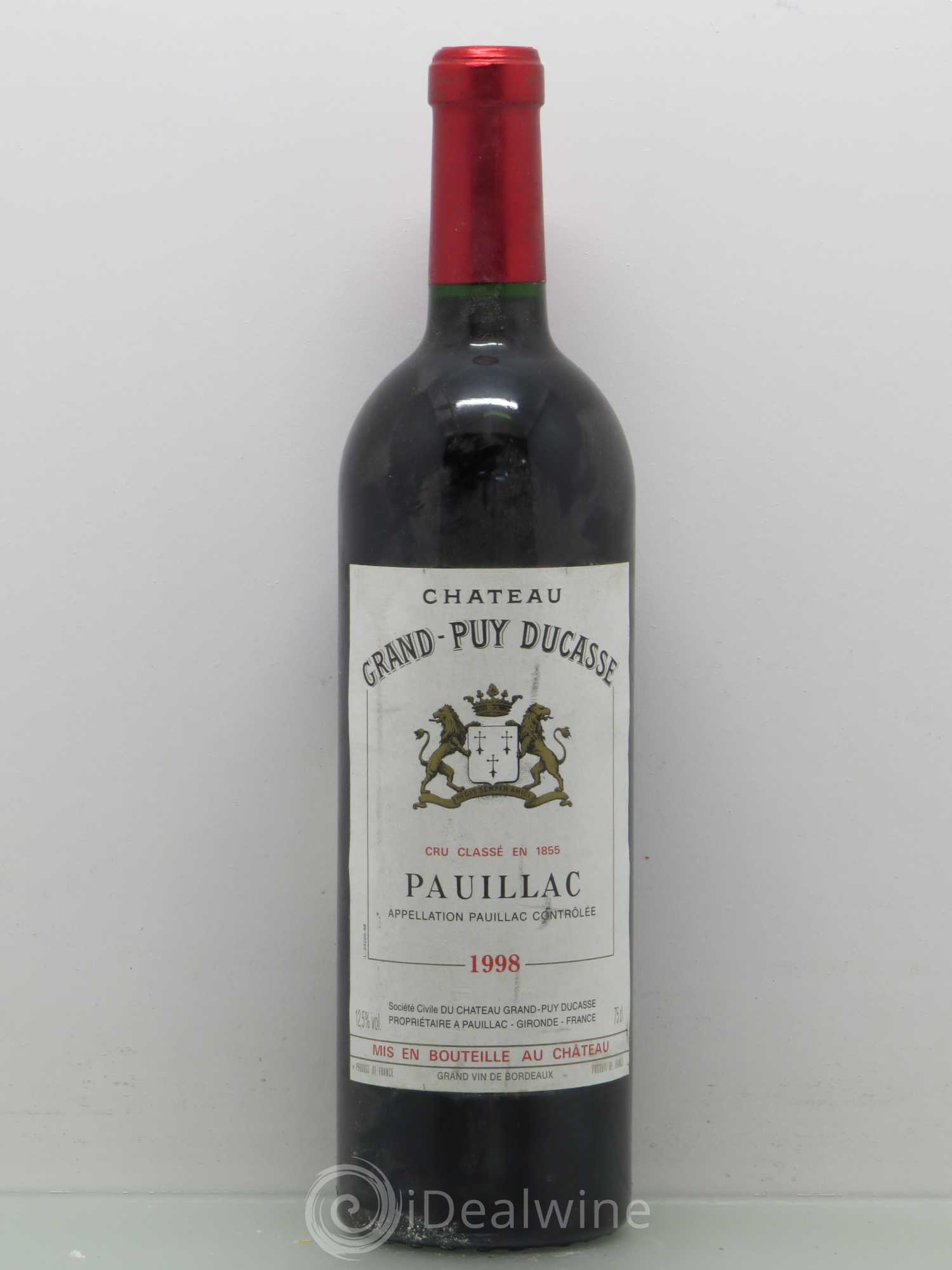 Château Grand Puy Ducasse 5ème Grand Cru Classé 1998 - Lot de 1 bouteille - 0