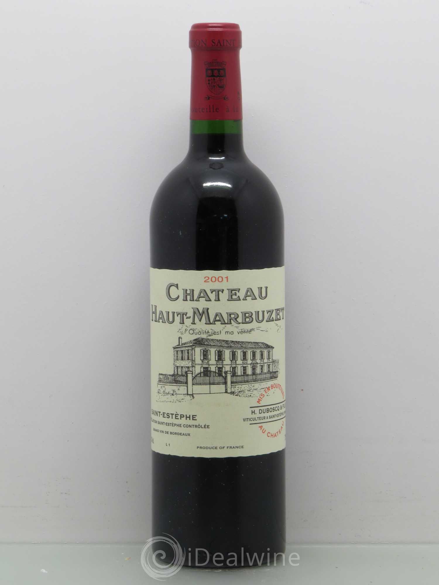 Château Haut Marbuzet 2001 - Lot de 1 bouteille - 0