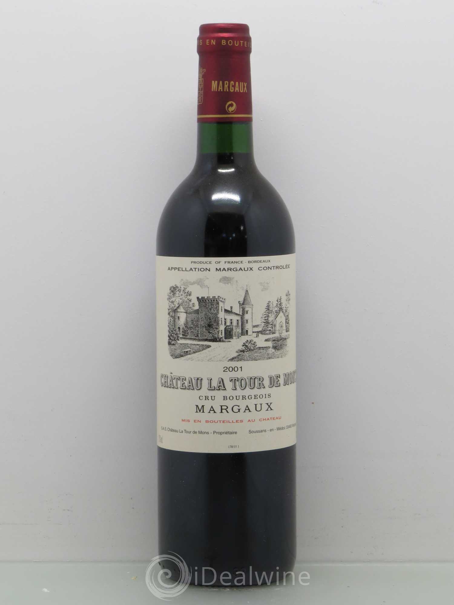 Château la Tour de Mons Cru Bourgeois (sans prix de reserve) 2001 - Lot de 1 bouteille - 0