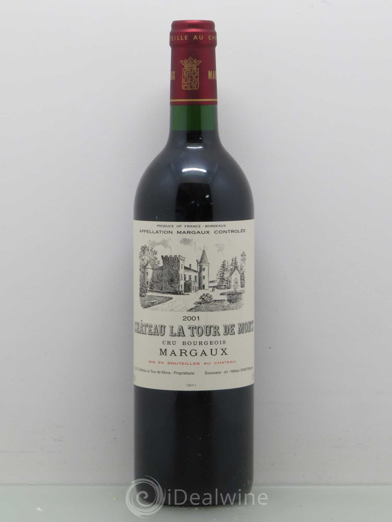 Château la Tour de Mons Cru Bourgeois (sans prix de reserve) 2001 - Lot de 1 bouteille - 0