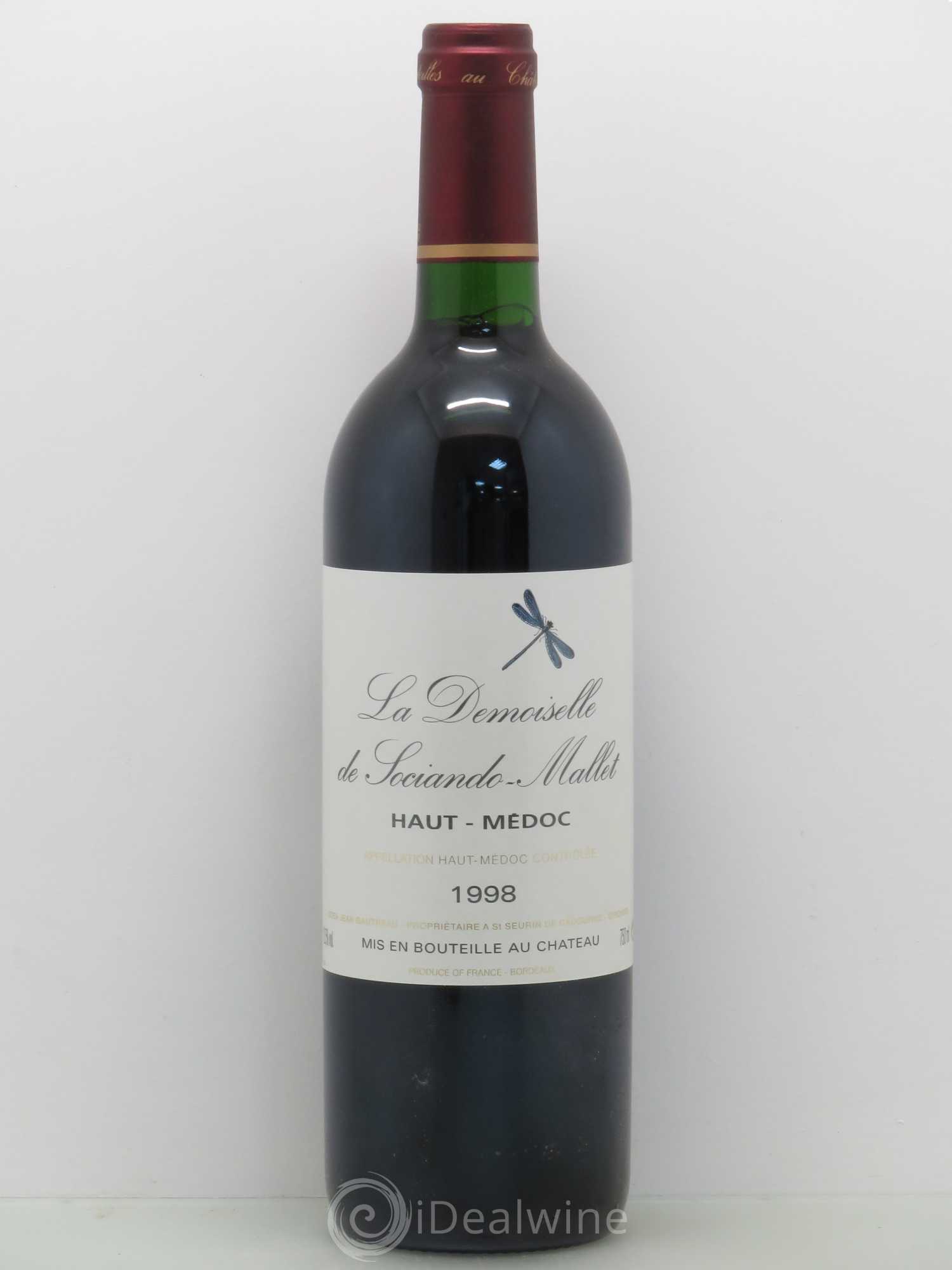 Demoiselle de Sociando Mallet Second Vin 1998 - Lot de 1 bouteille - 0