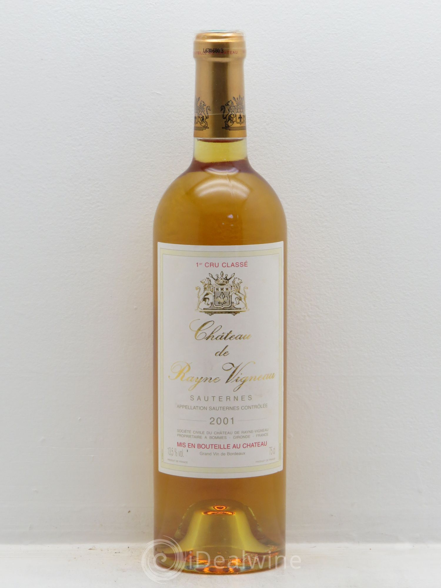 Château de Rayne Vigneau 1er Grand Cru Classé 2001 - Lotto di 1 bottiglia - 0