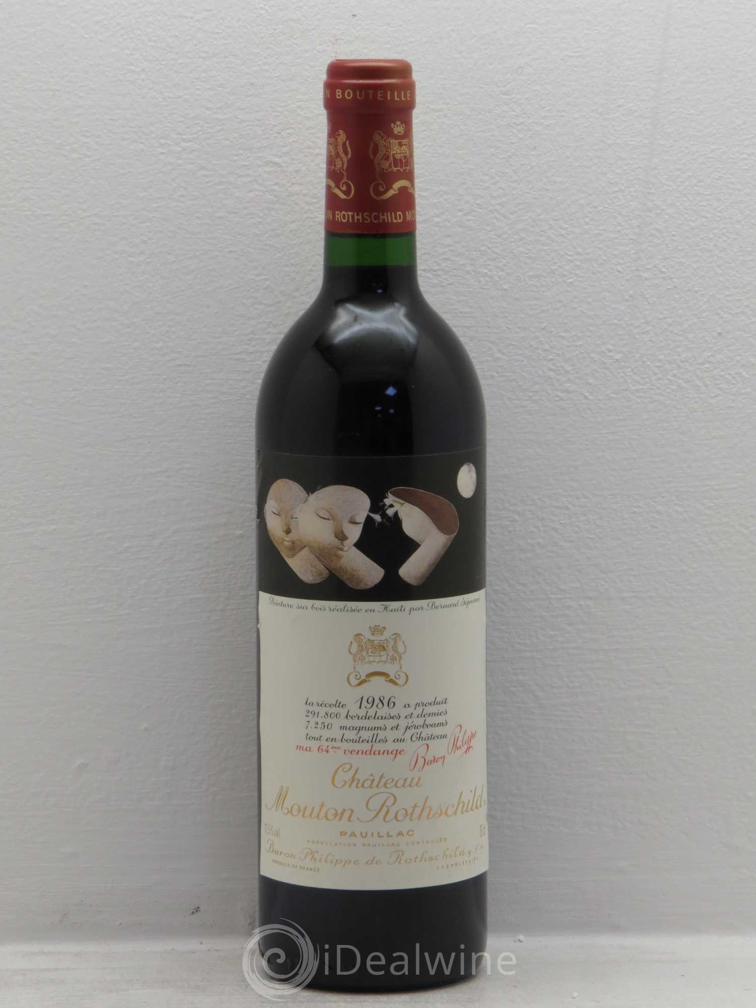Château Mouton Rothschild 1er Grand Cru Classé 1986 - Lot de 1 bouteille - 0
