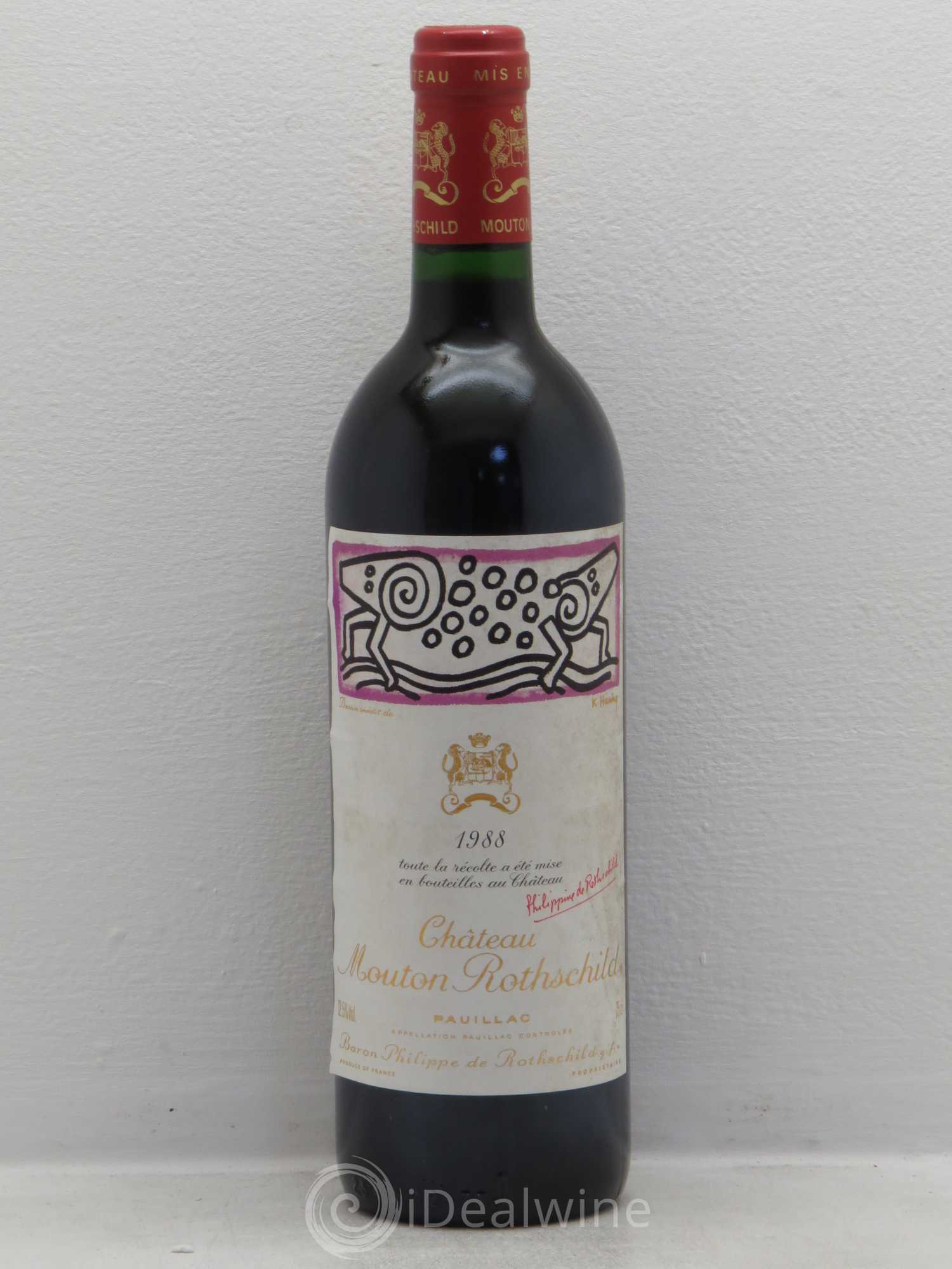 Château Mouton Rothschild 1er Grand Cru Classé 1988 - Lot de 1 bouteille - 0