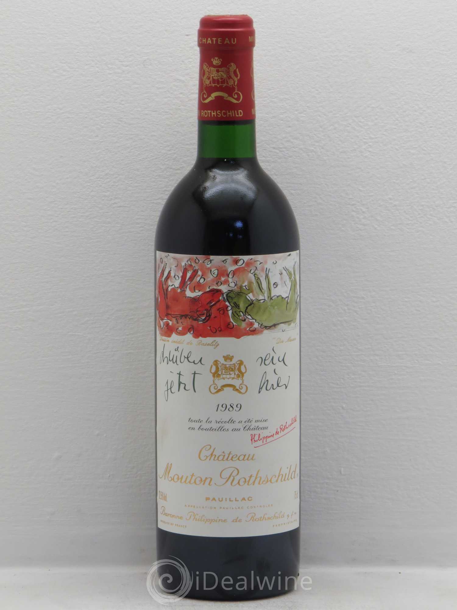Château Mouton Rothschild 1er Grand Cru Classé 1989 - Lot de 1 bouteille - 0