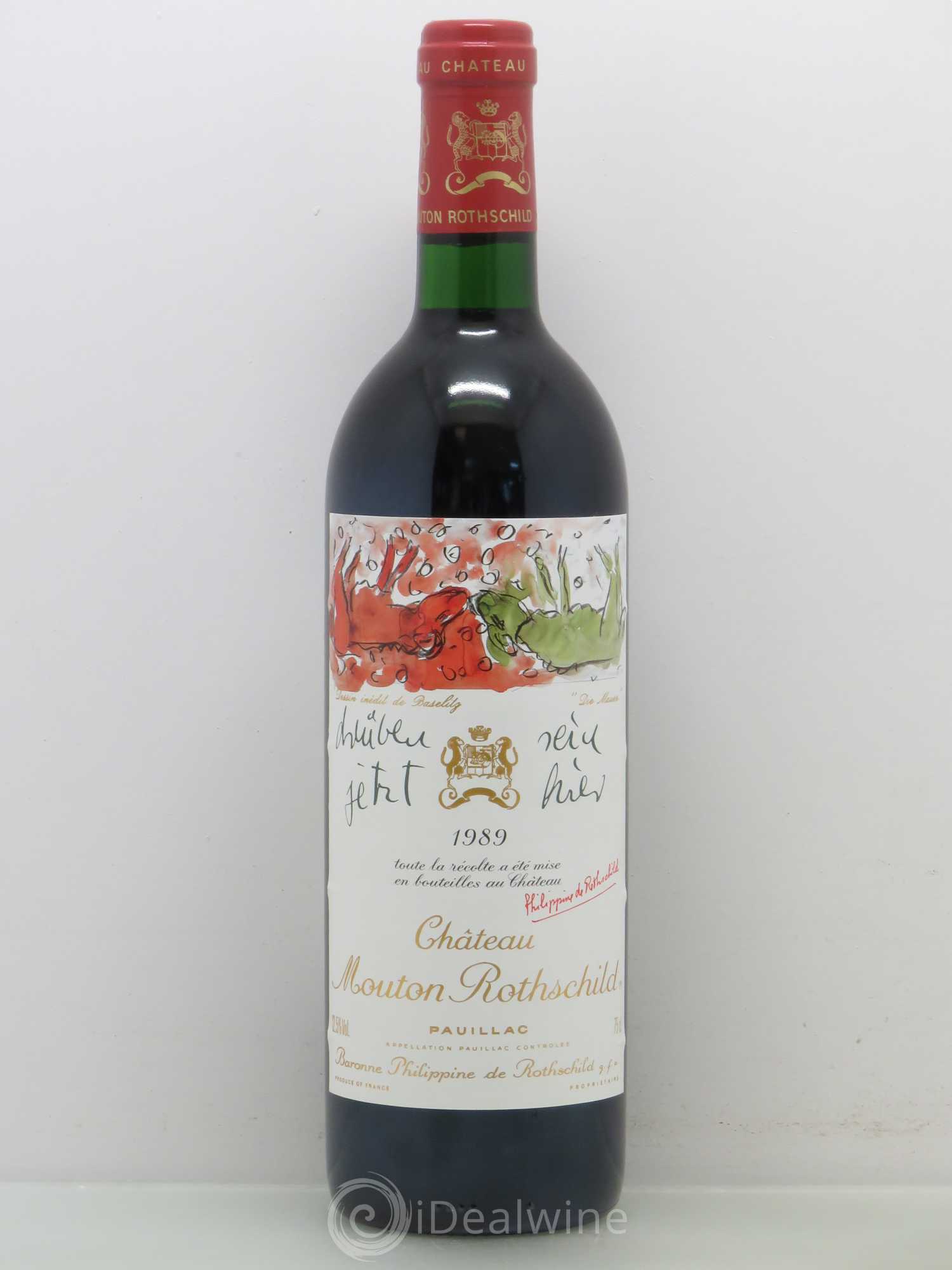 Château Mouton Rothschild 1er Grand Cru Classé 1989 - Lot de 1 bouteille - 0