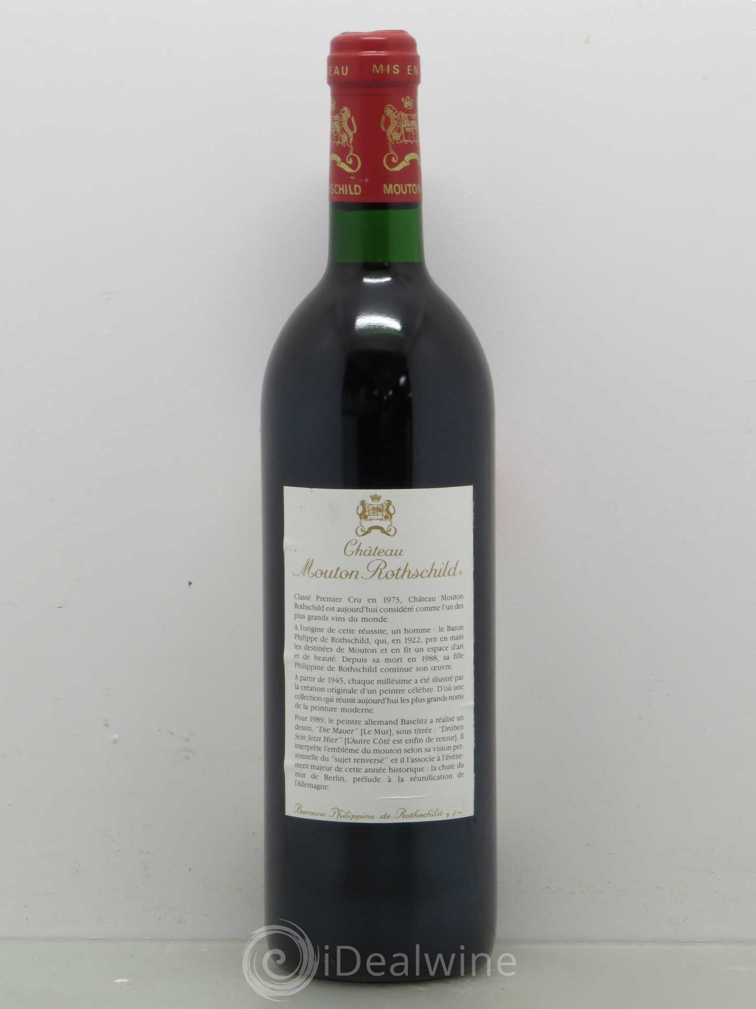 Château Mouton Rothschild 1er Grand Cru Classé 1989 - Lot de 1 bouteille - 1