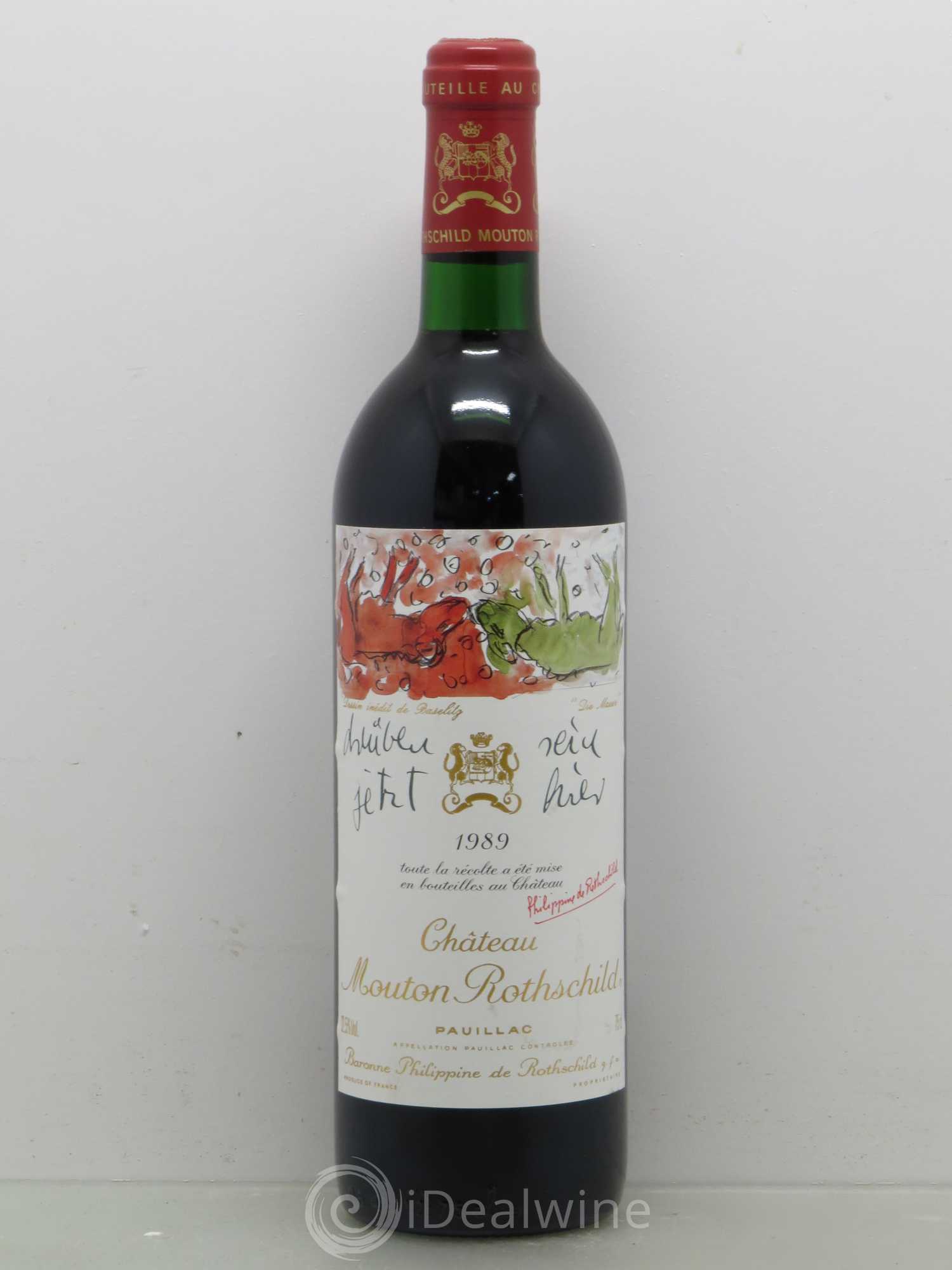 Château Mouton Rothschild 1er Grand Cru Classé 1989 - Lot de 1 bouteille - 0