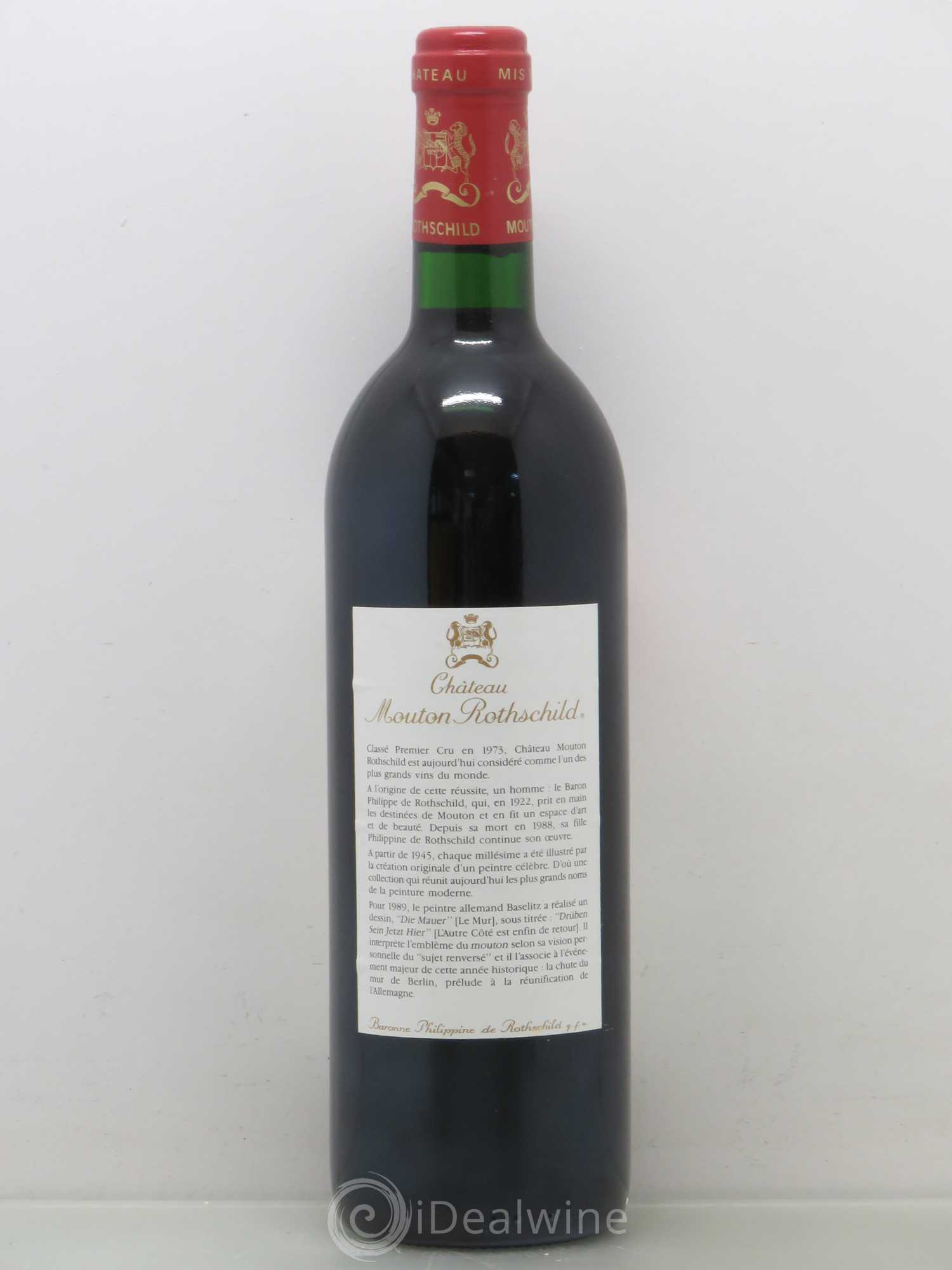 Château Mouton Rothschild 1er Grand Cru Classé 1989 - Lot de 1 bouteille - 1