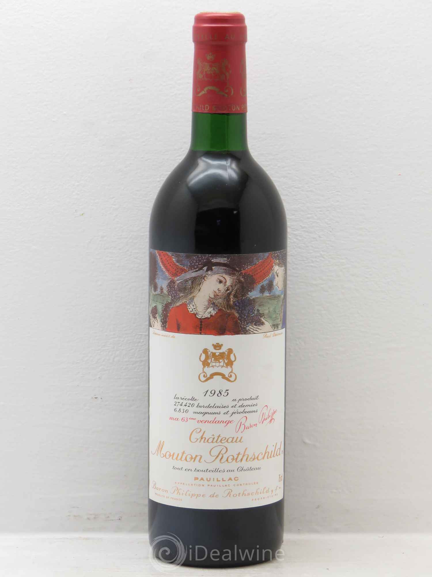 Château Mouton Rothschild 1er Grand Cru Classé 1985 - Lot de 1 bouteille - 0