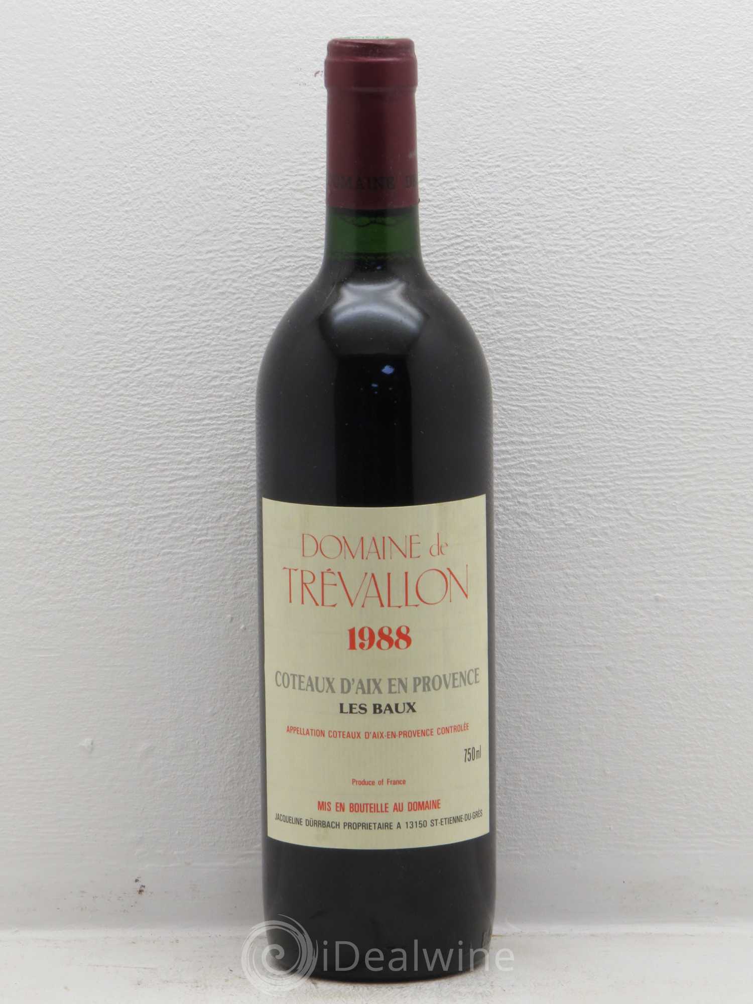 Coteaux d'Aix-en-Provence Trévallon (Domaine de) Eloi Dürrbach 1988 - Lot de 1 bouteille - 0