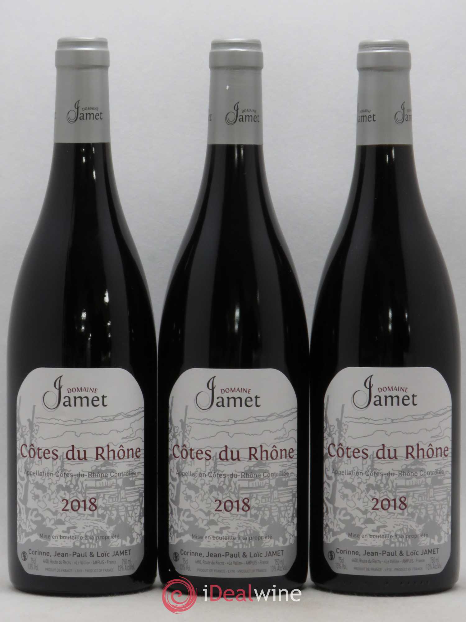 Côtes-du-Rhône Jamet (Domaine) 2018 - Lot de 3 bouteilles - 0